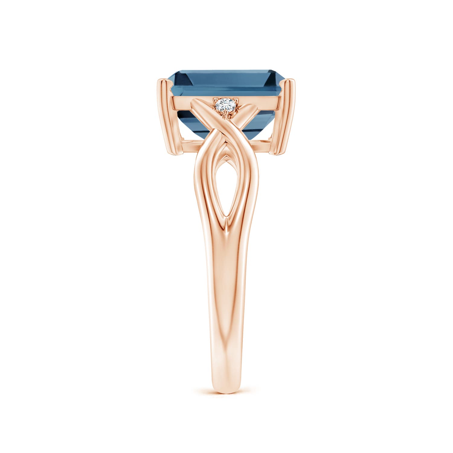 A - London Blue Topaz / 4.03 CT / 14 KT Rose Gold