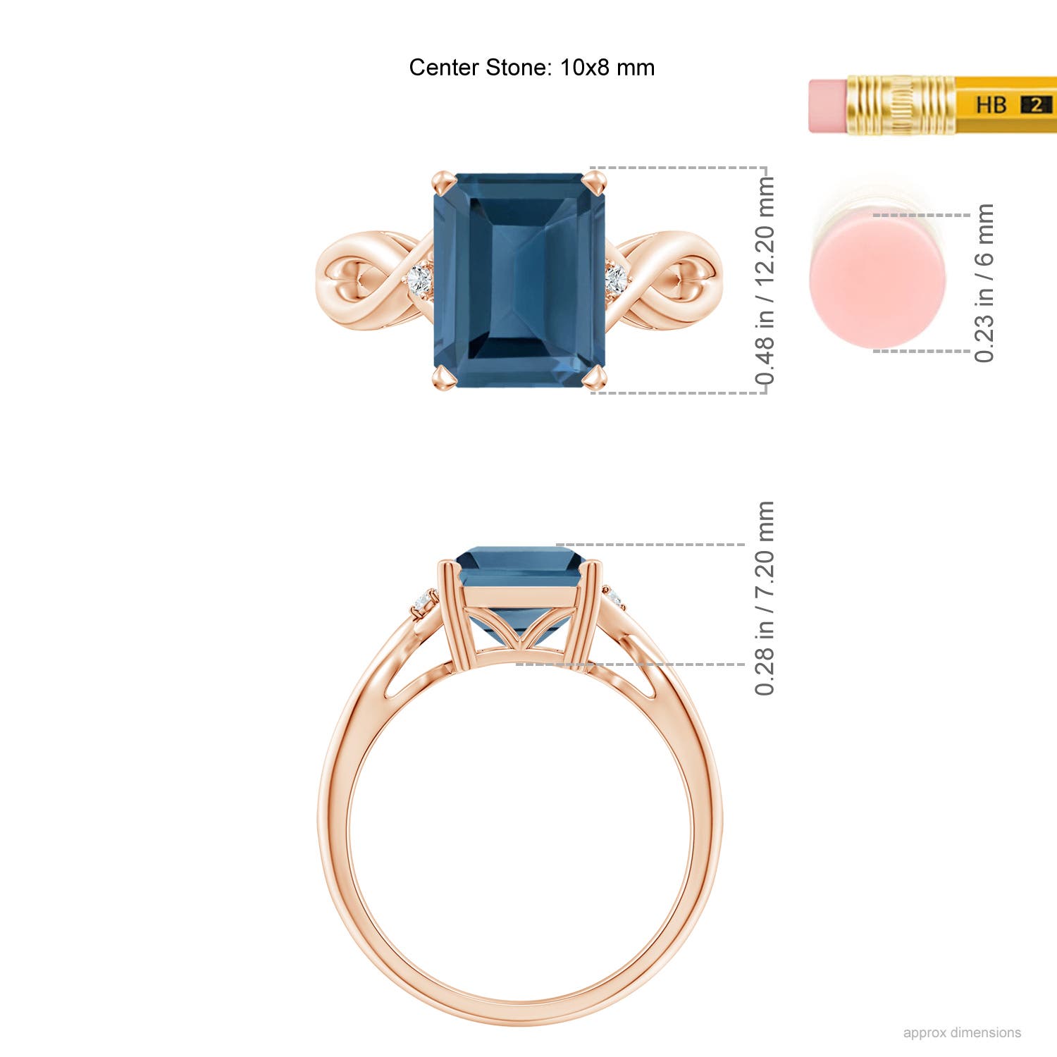 A - London Blue Topaz / 4.03 CT / 14 KT Rose Gold