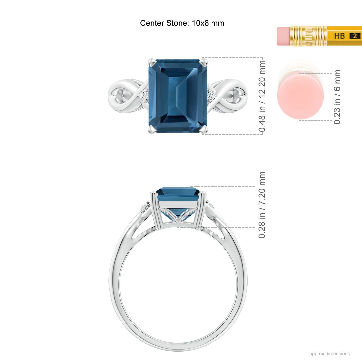 AA - London Blue Topaz / 4.03 CT / 14 KT White Gold