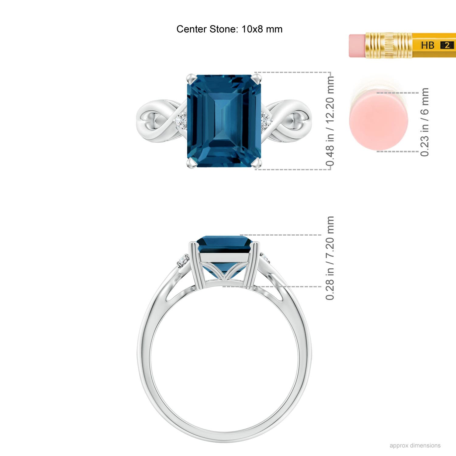 AAA - London Blue Topaz / 4.03 CT / 14 KT White Gold