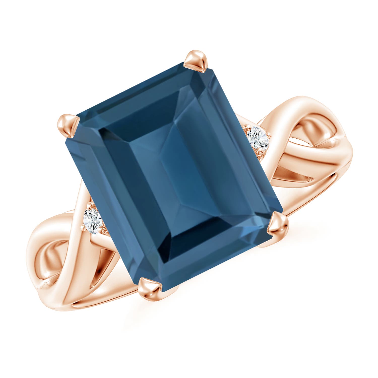 A - London Blue Topaz / 5.63 CT / 14 KT Rose Gold