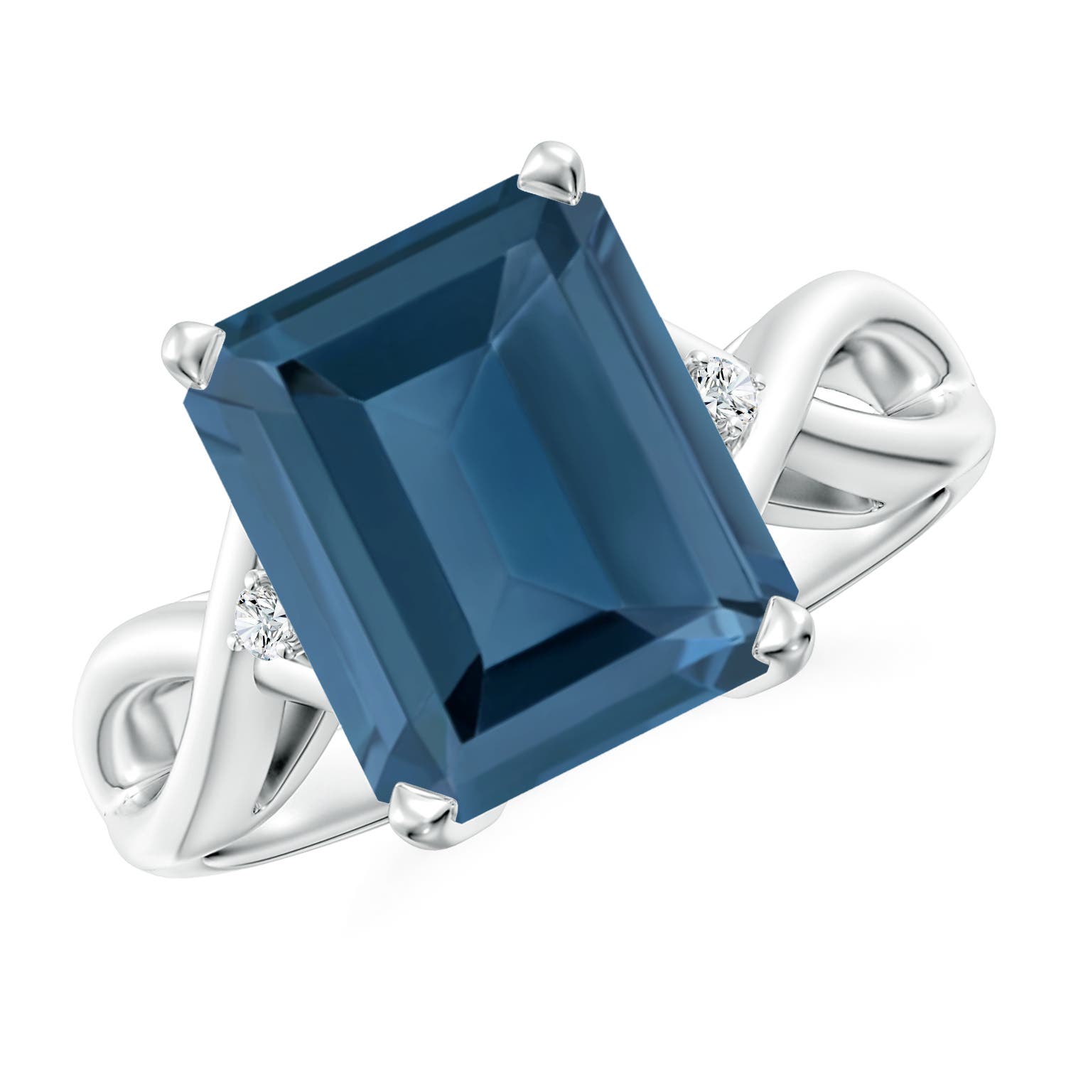 A - London Blue Topaz / 5.63 CT / 14 KT White Gold