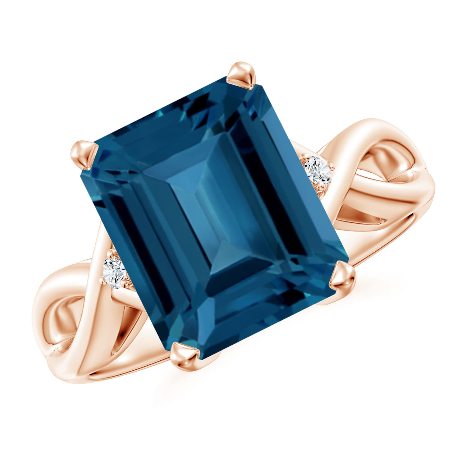 AAA - London Blue Topaz / 5.63 CT / 14 KT Rose Gold