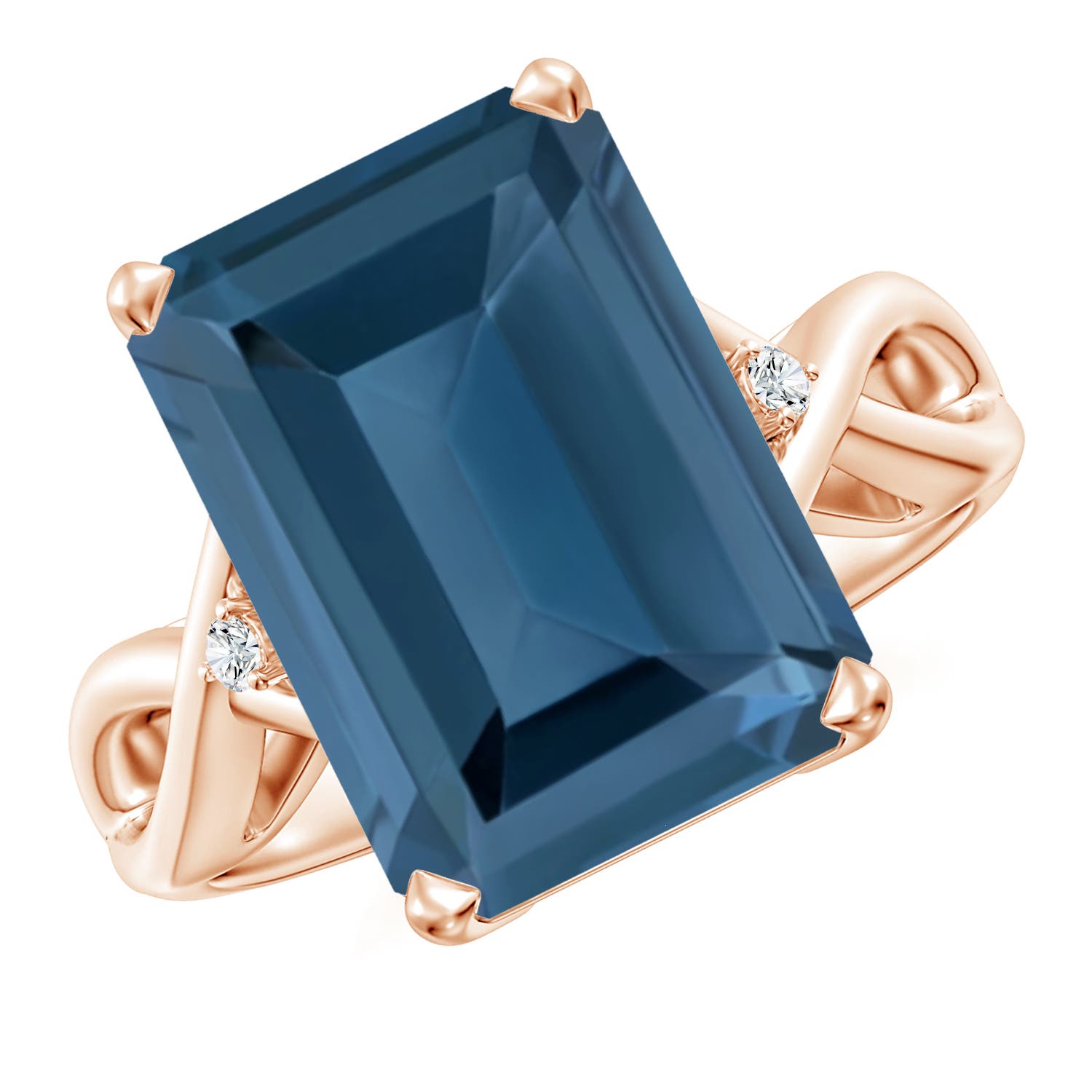 A - London Blue Topaz / 10.03 CT / 14 KT Rose Gold