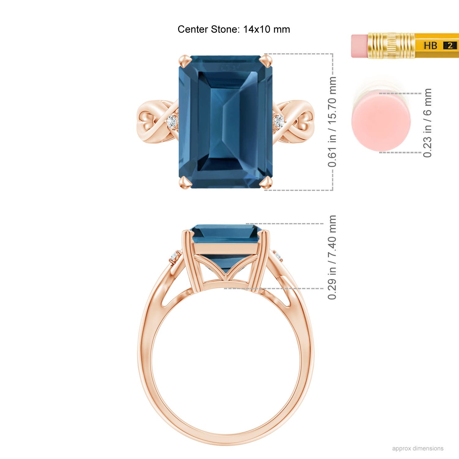 AA - London Blue Topaz / 10.03 CT / 14 KT Rose Gold