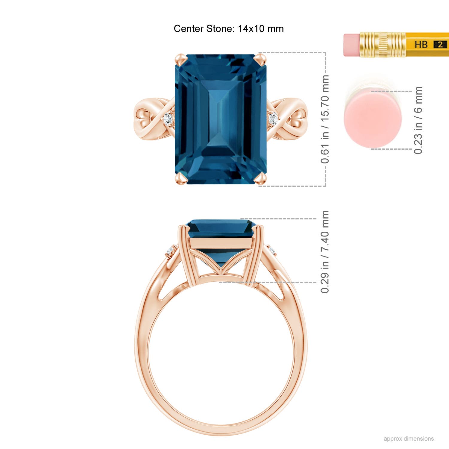 AAA - London Blue Topaz / 10.03 CT / 14 KT Rose Gold