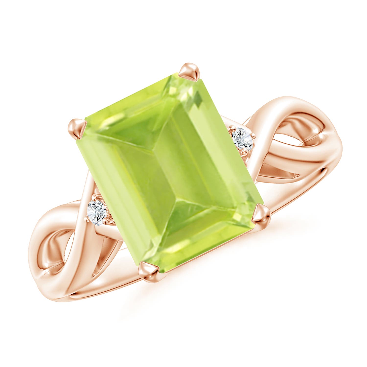 A - Peridot / 3.33 CT / 14 KT Rose Gold