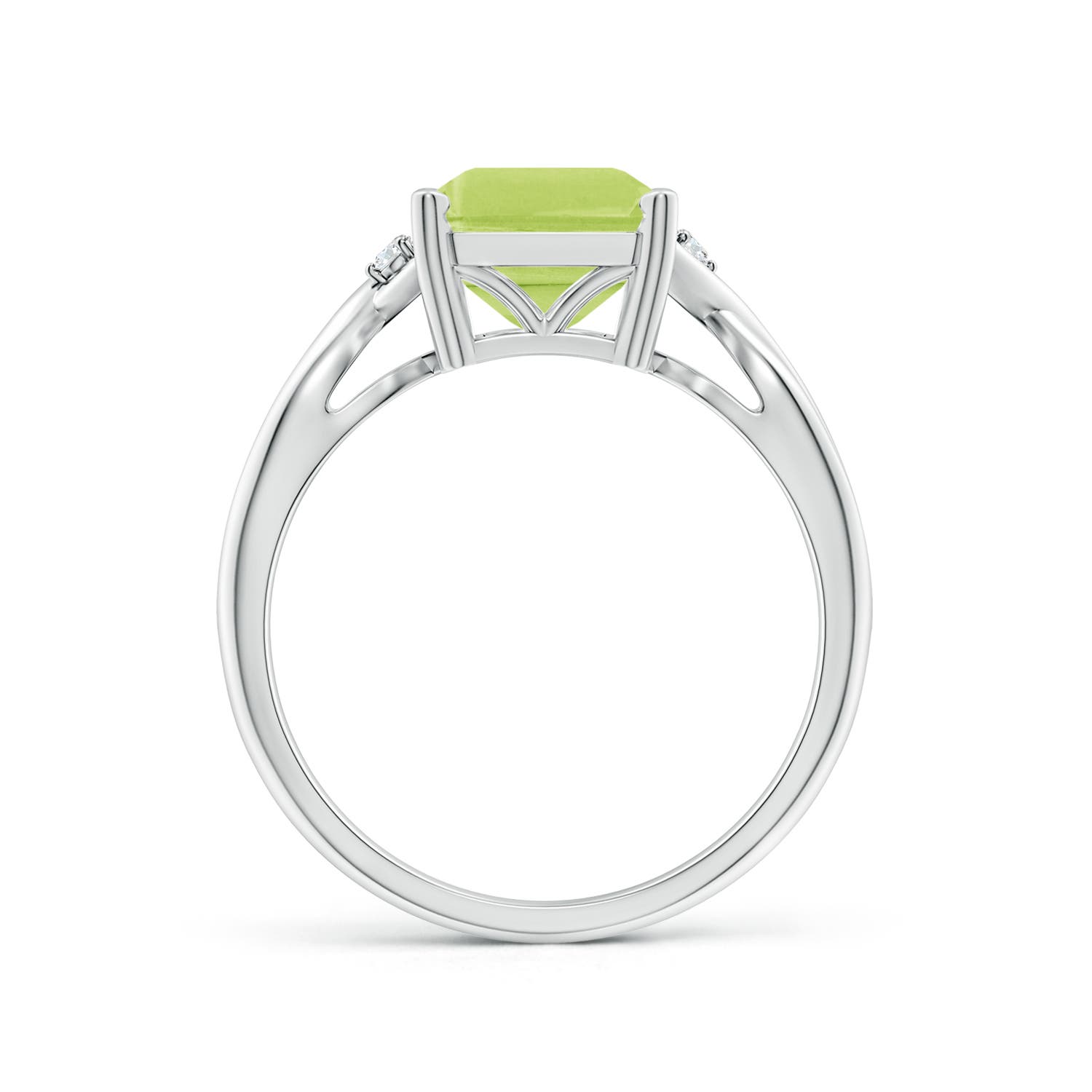 A - Peridot / 3.33 CT / 14 KT White Gold