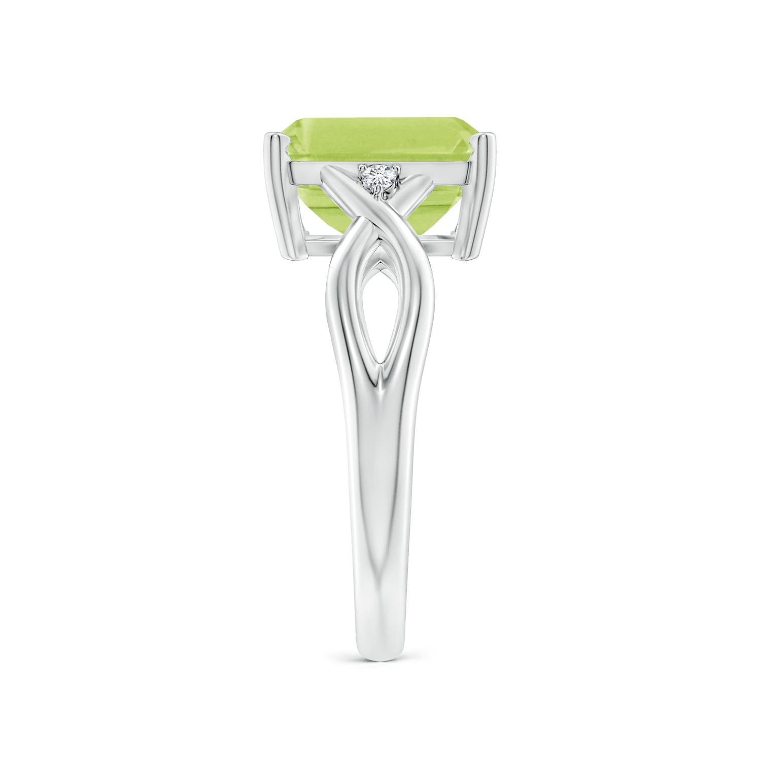 A - Peridot / 3.33 CT / 14 KT White Gold