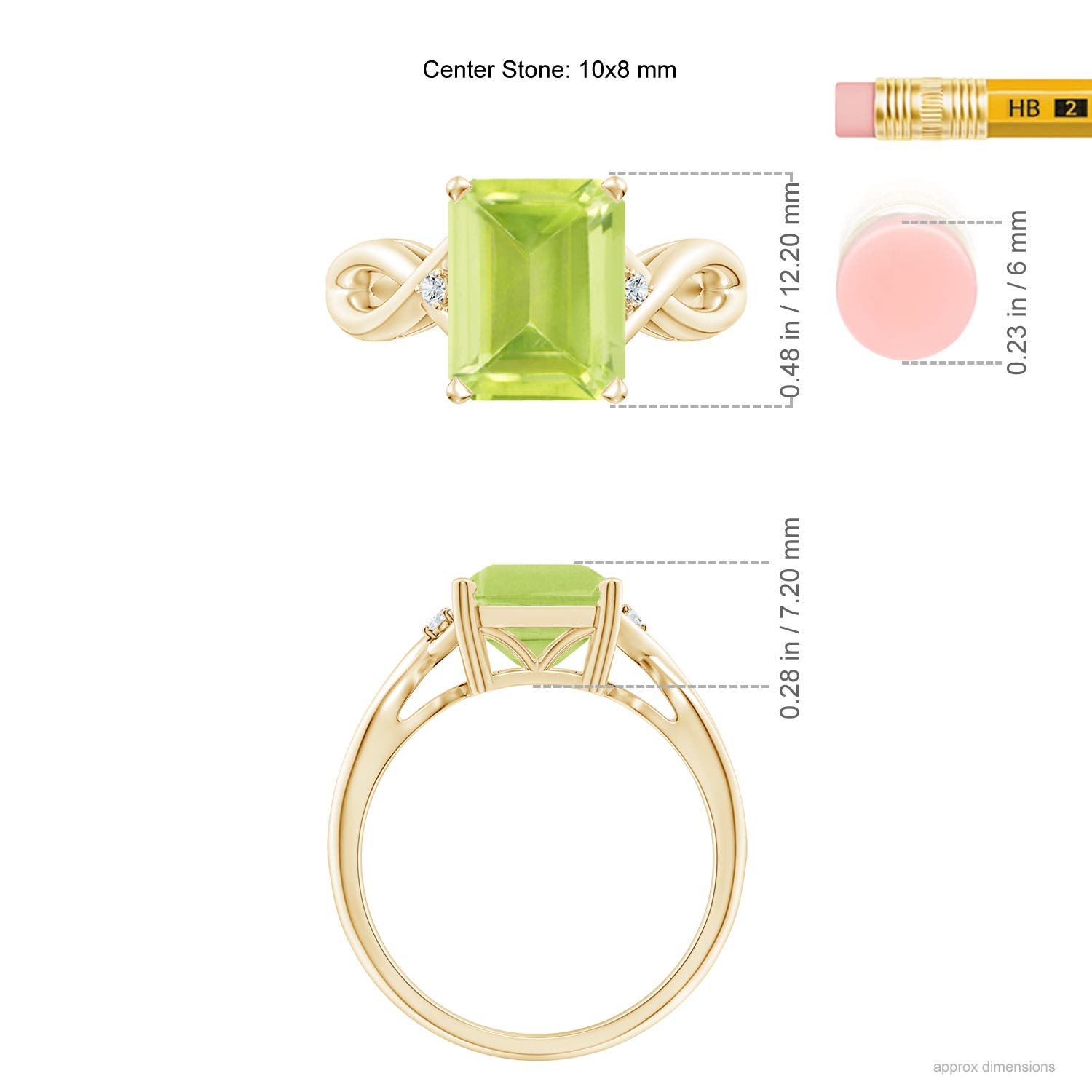 A - Peridot / 3.33 CT / 14 KT Yellow Gold