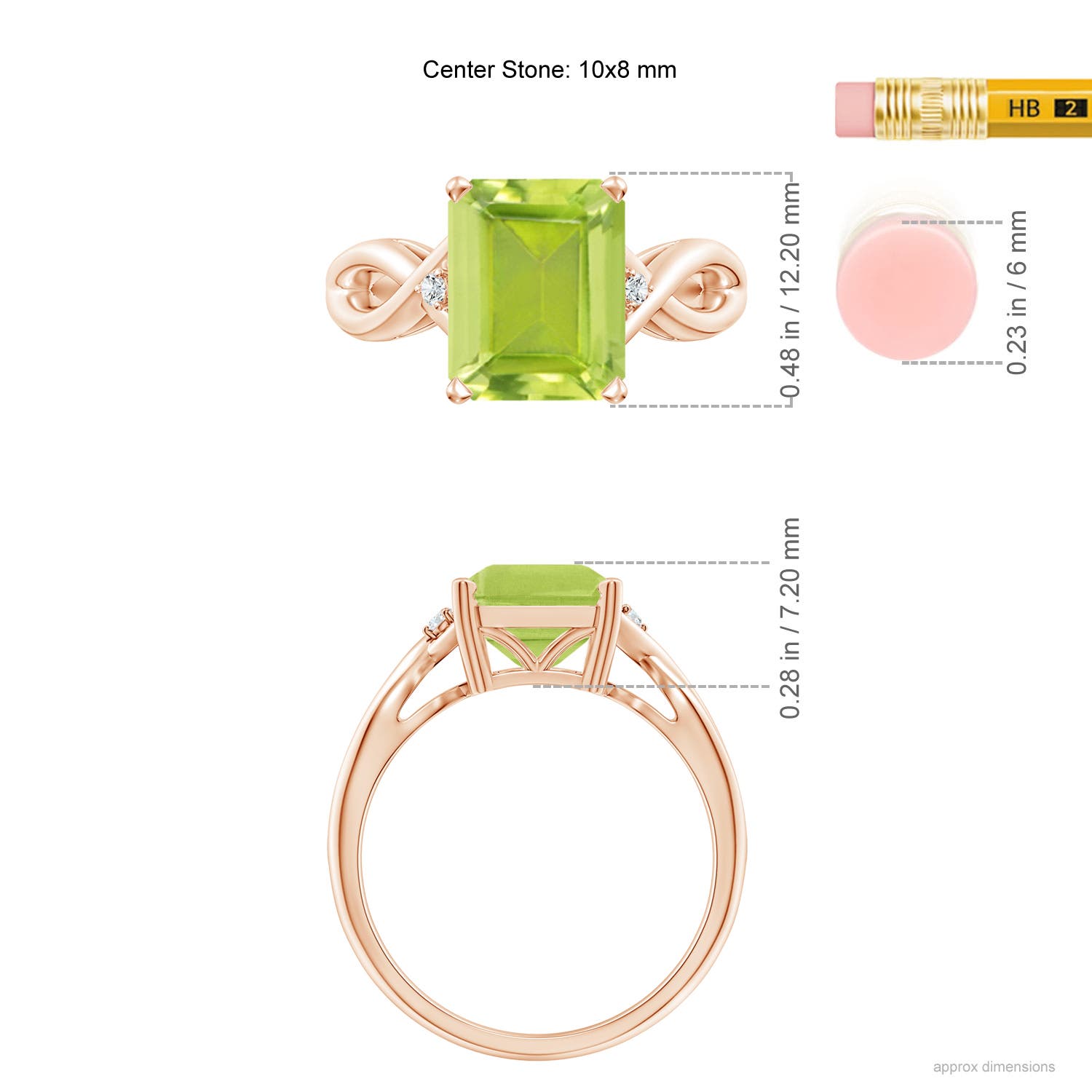 AA - Peridot / 3.33 CT / 14 KT Rose Gold