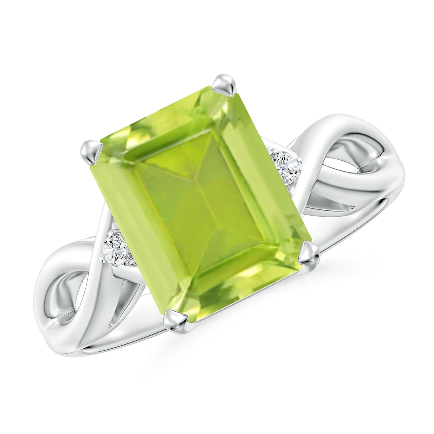 AA - Peridot / 3.33 CT / 14 KT White Gold