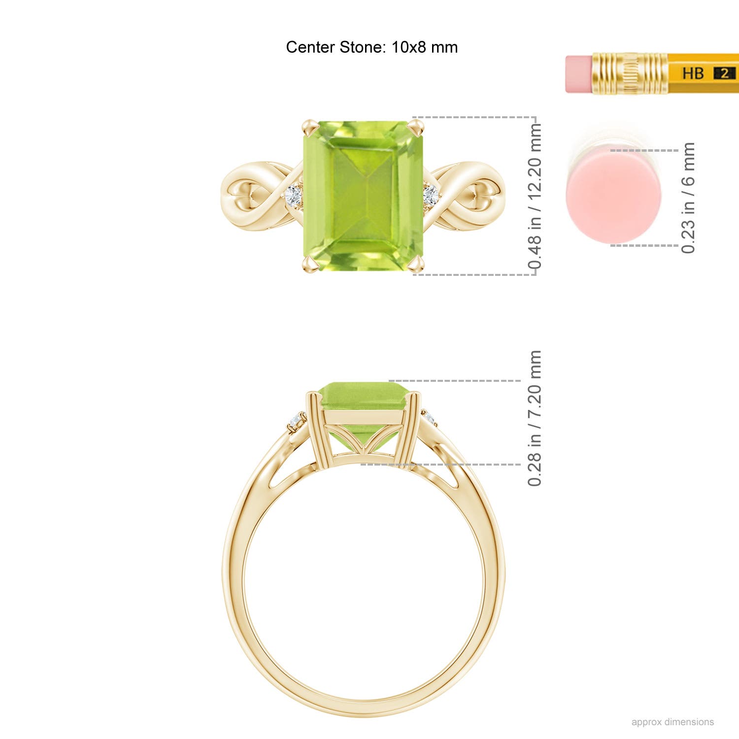 AA - Peridot / 3.33 CT / 14 KT Yellow Gold