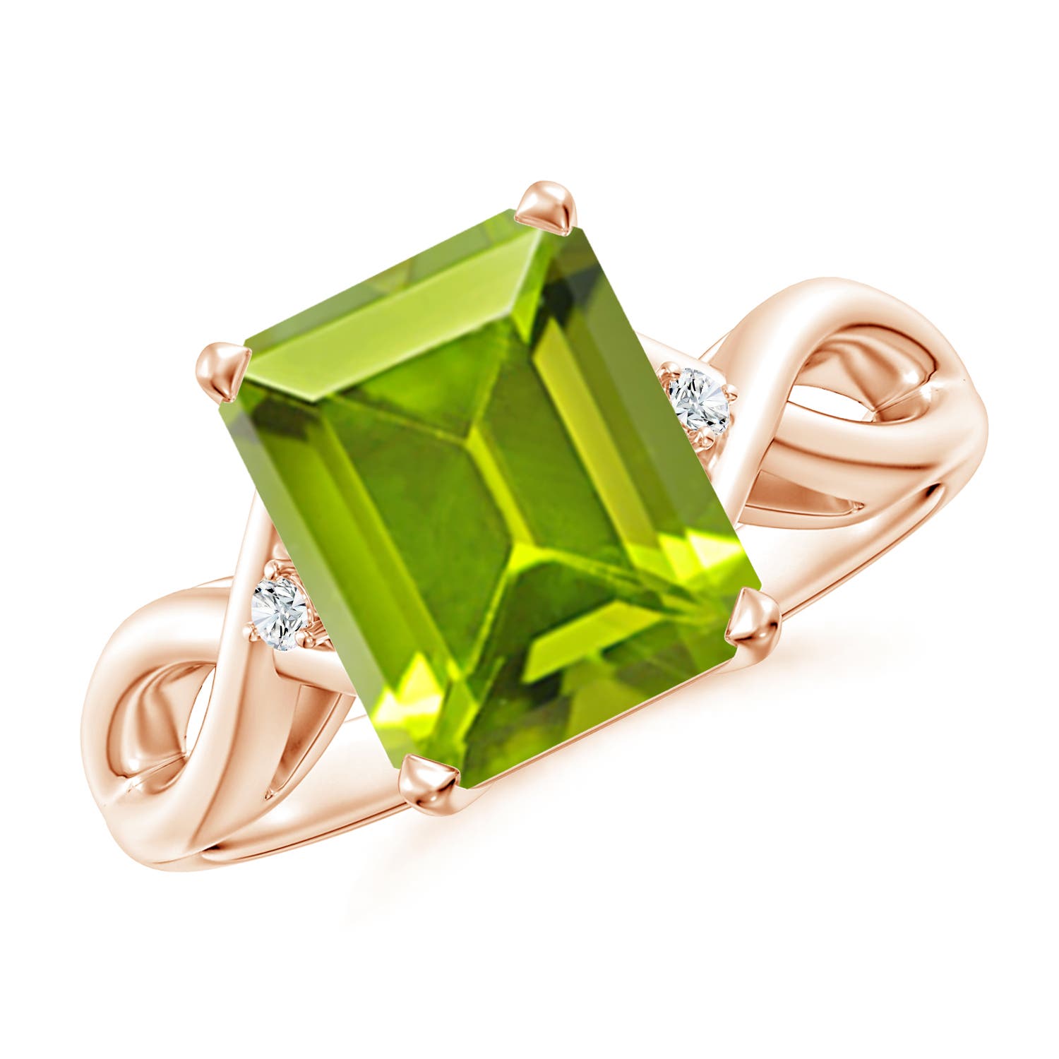 AAA - Peridot / 3.33 CT / 14 KT Rose Gold