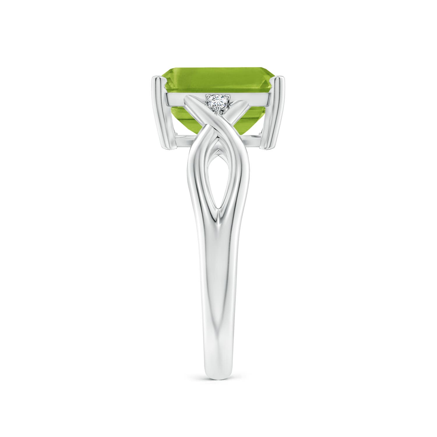 AAA - Peridot / 3.33 CT / 14 KT White Gold