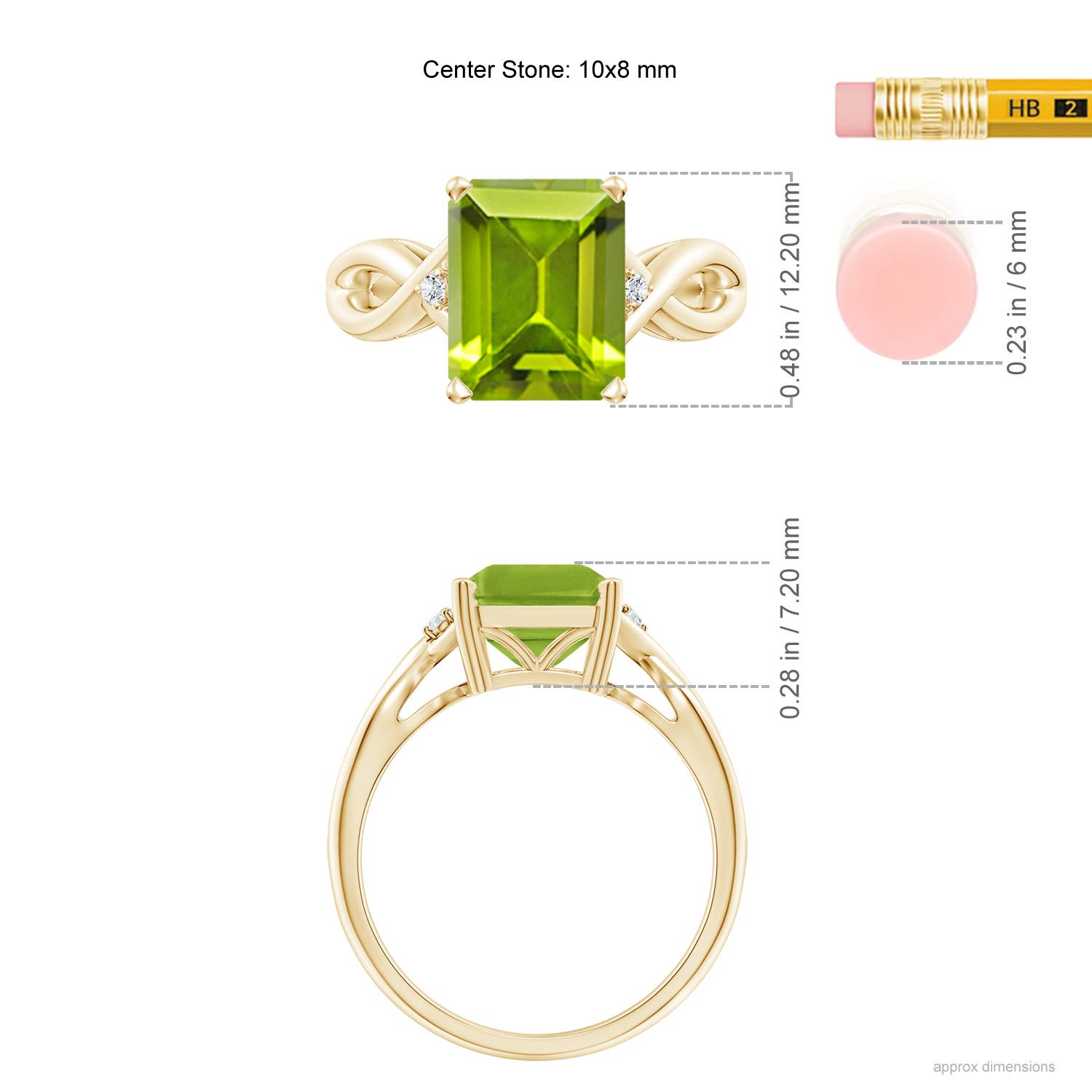 AAA - Peridot / 3.33 CT / 14 KT Yellow Gold