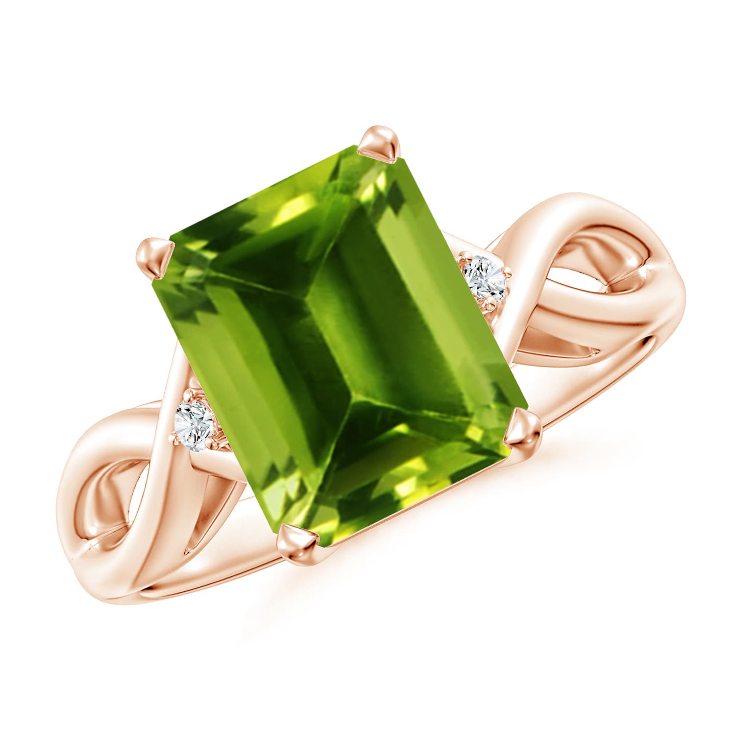 AAAA - Peridot / 3.33 CT / 14 KT Rose Gold