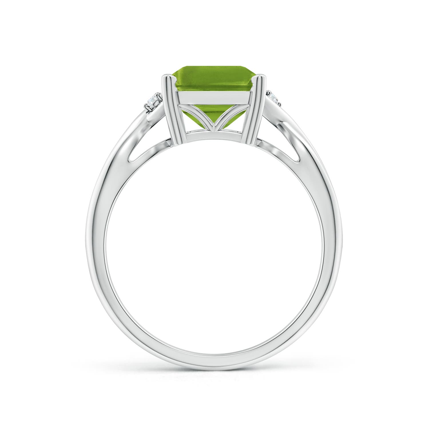 AAAA - Peridot / 3.33 CT / 14 KT White Gold