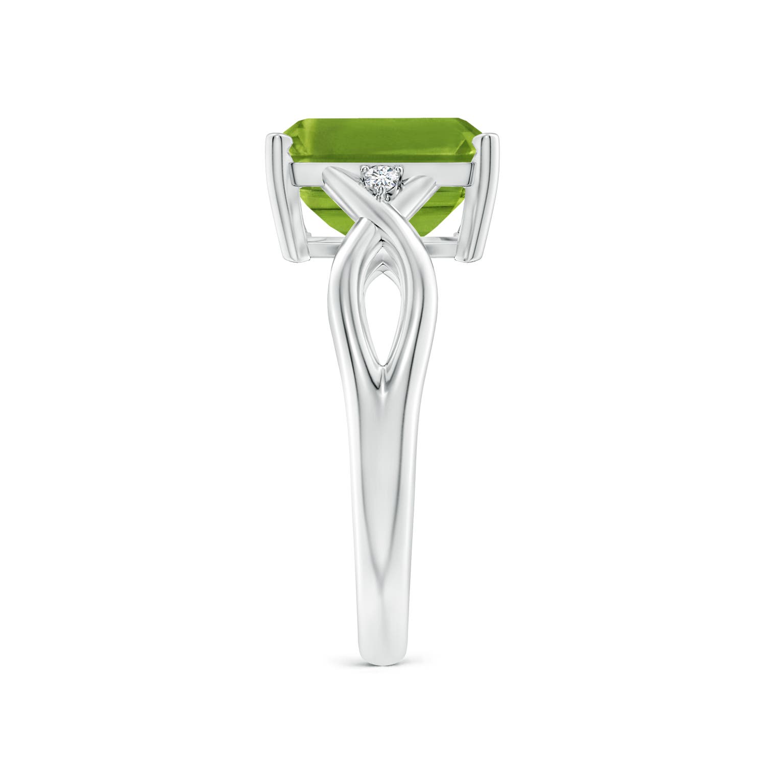 AAAA - Peridot / 3.33 CT / 14 KT White Gold