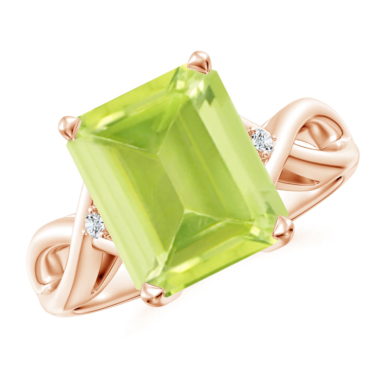 A - Peridot / 3.83 CT / 14 KT Rose Gold