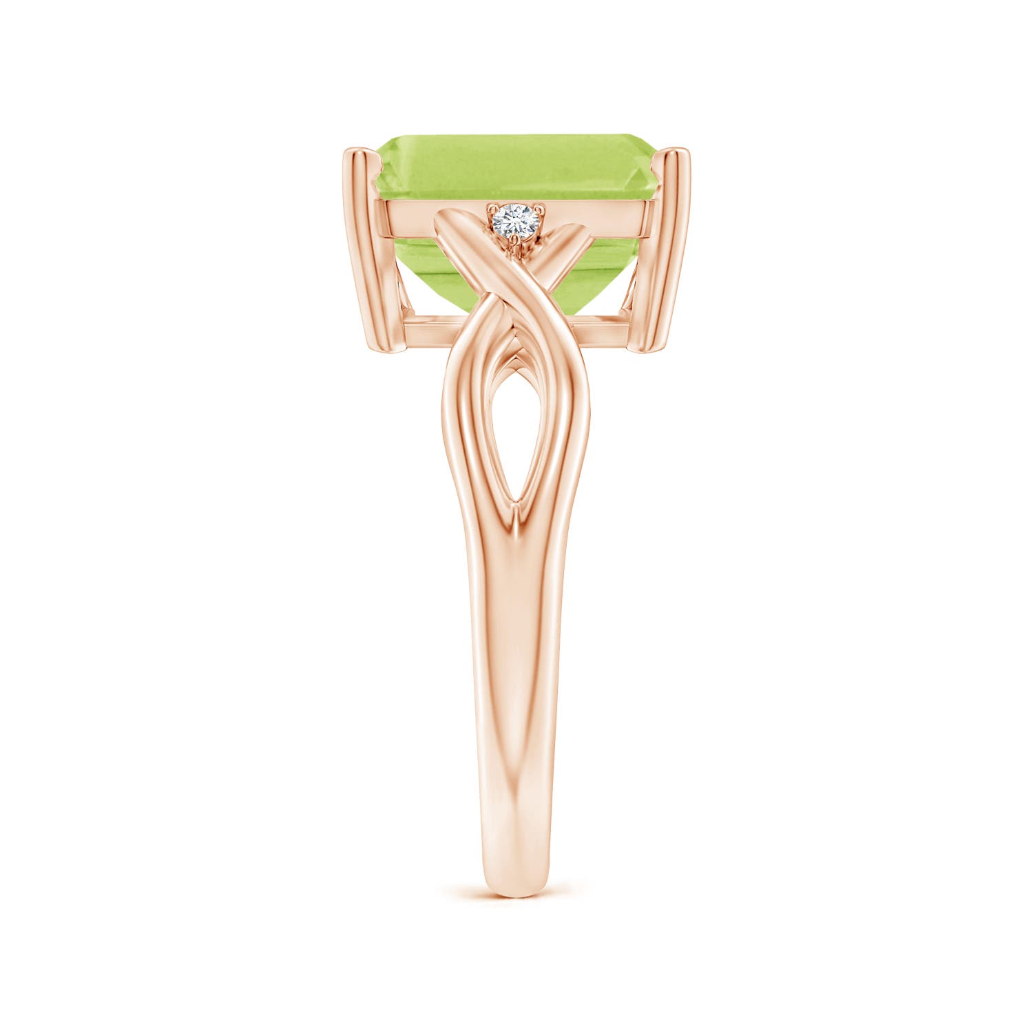 A - Peridot / 3.83 CT / 14 KT Rose Gold