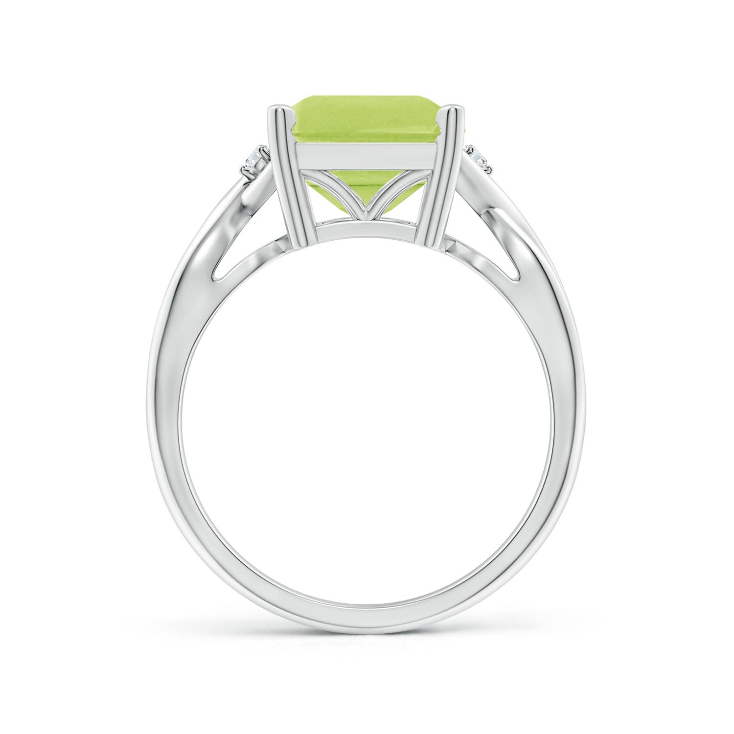 A - Peridot / 3.83 CT / 14 KT White Gold