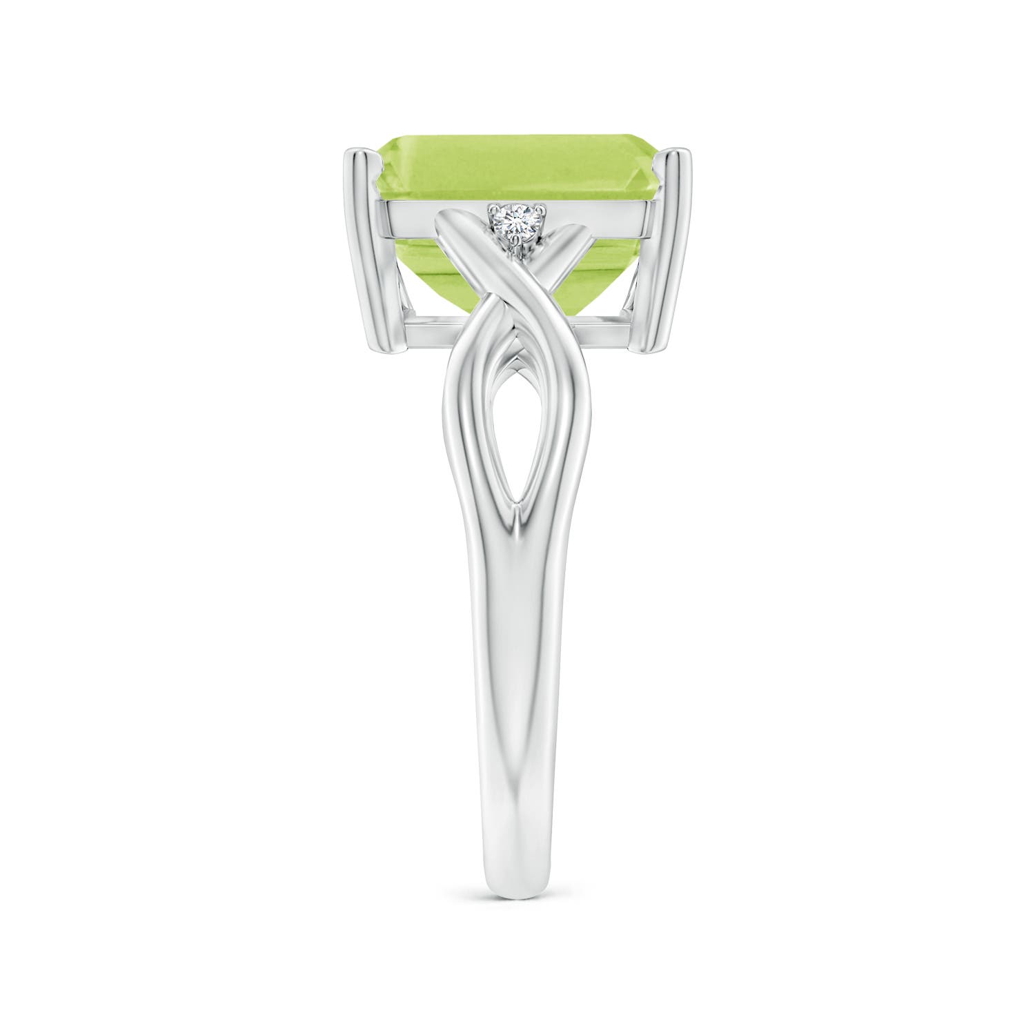 A - Peridot / 3.83 CT / 14 KT White Gold