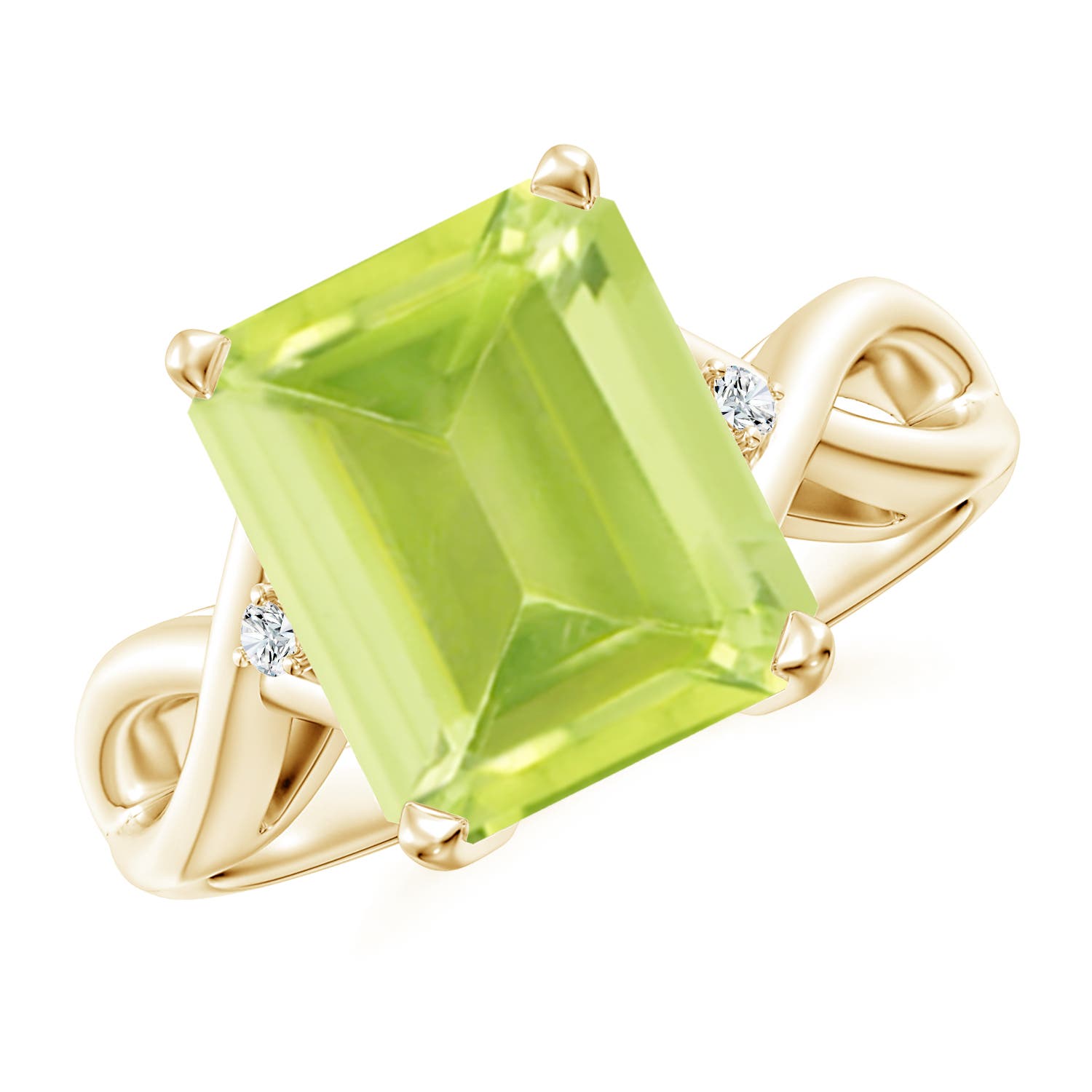 A - Peridot / 3.83 CT / 14 KT Yellow Gold