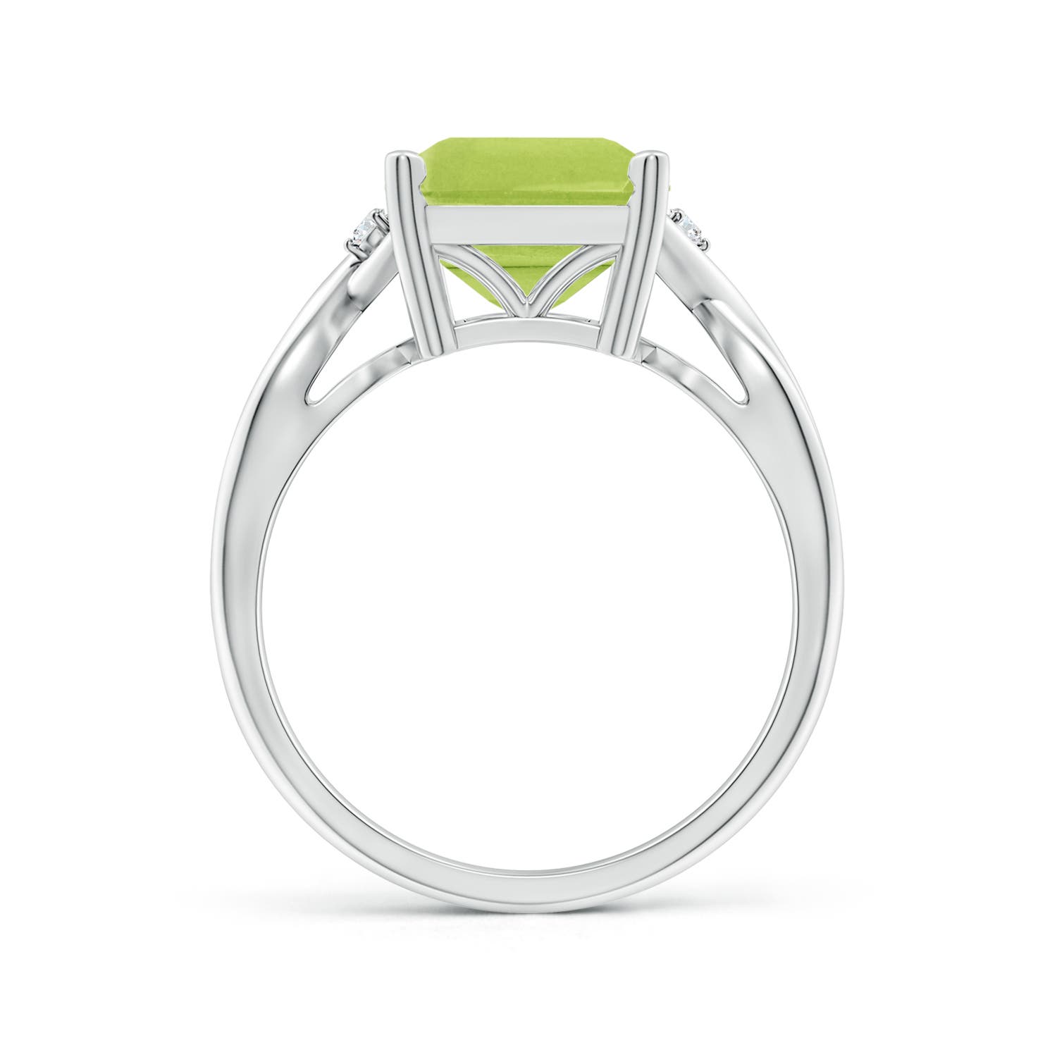 AA - Peridot / 3.83 CT / 14 KT White Gold