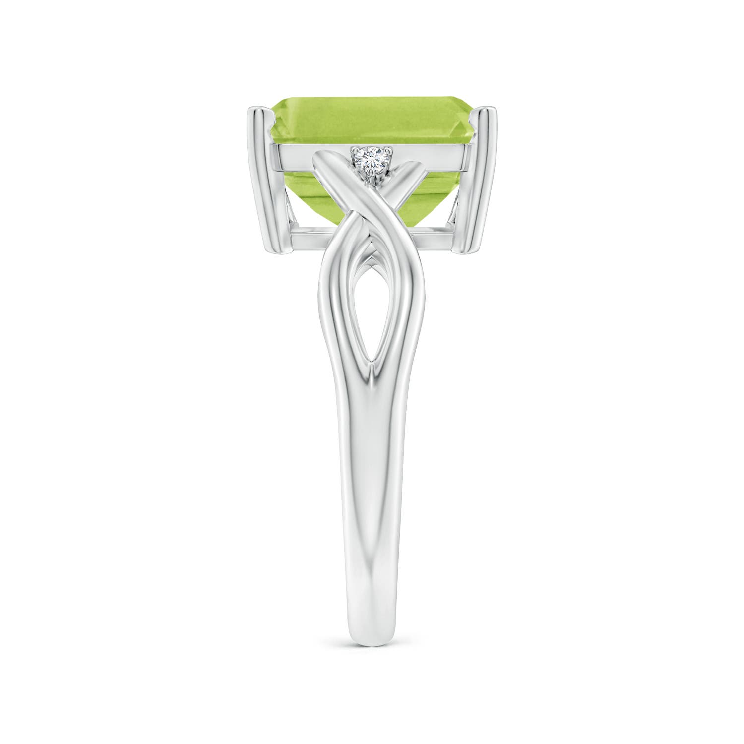 AA - Peridot / 3.83 CT / 14 KT White Gold