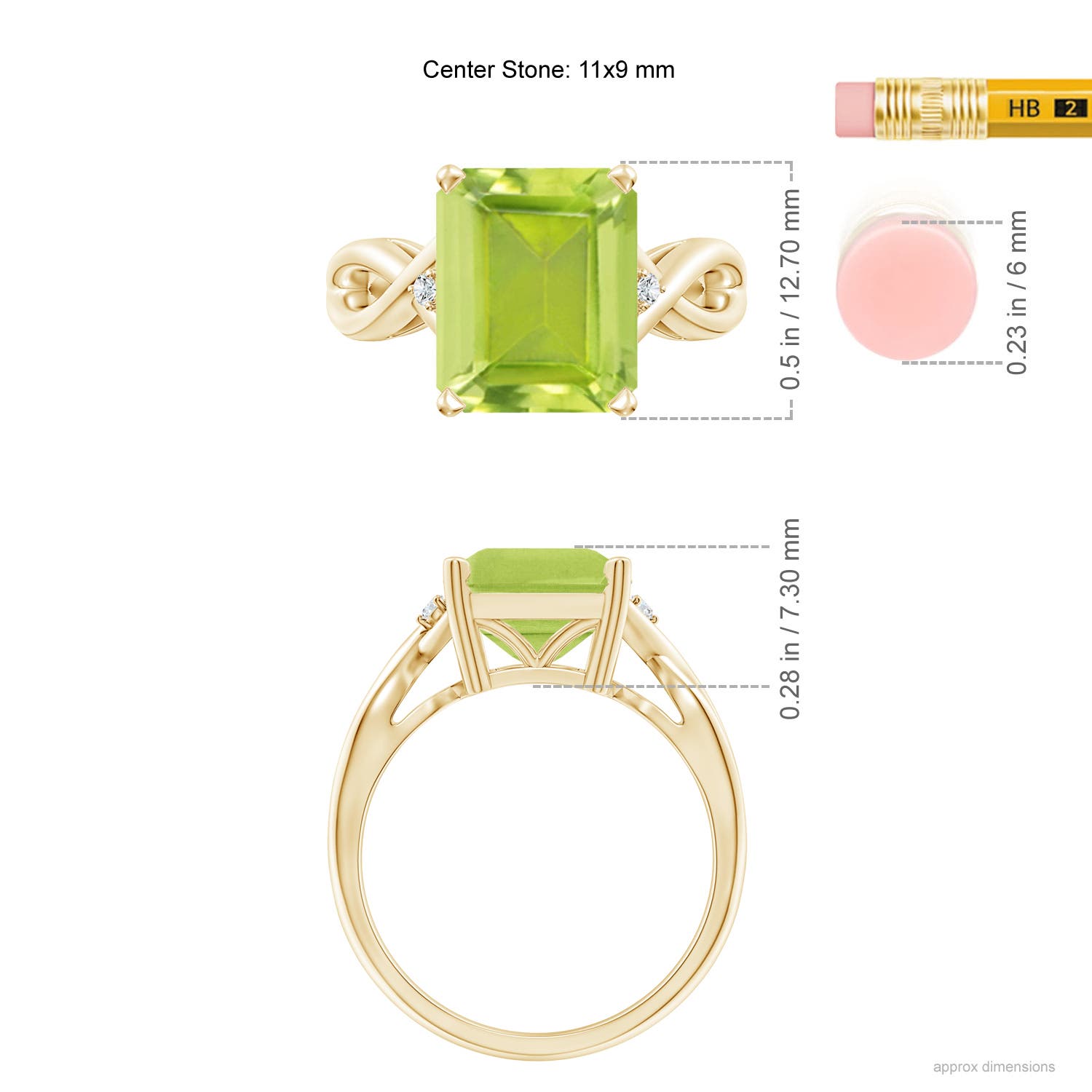 AA - Peridot / 3.83 CT / 14 KT Yellow Gold