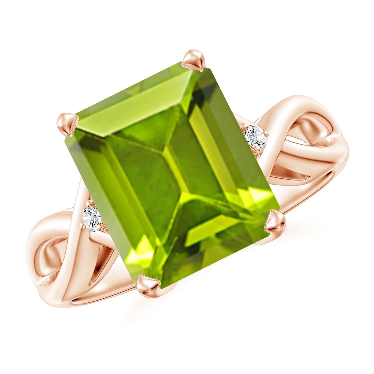 AAA - Peridot / 3.83 CT / 14 KT Rose Gold