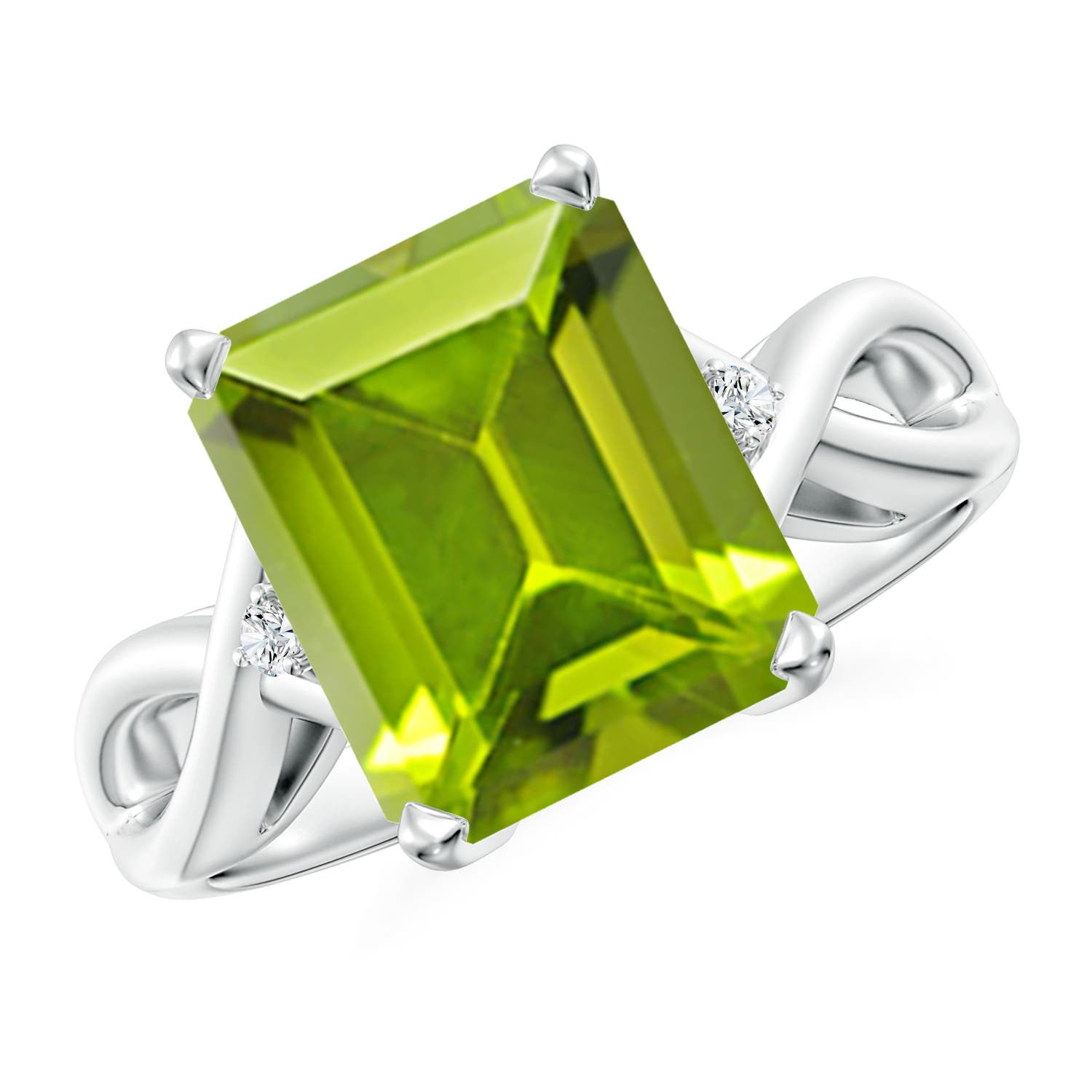 AAA - Peridot / 3.83 CT / 14 KT White Gold