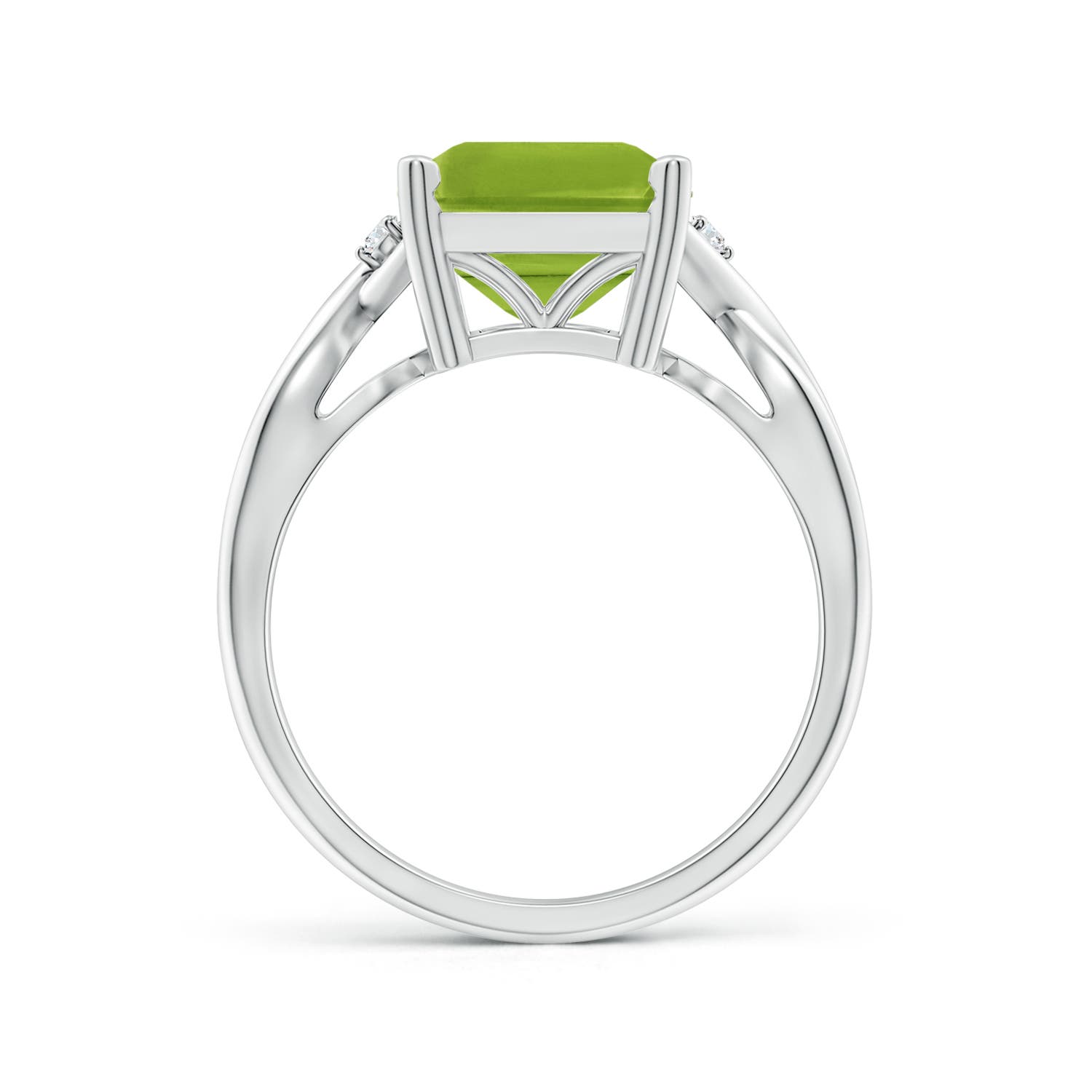 AAA - Peridot / 3.83 CT / 14 KT White Gold