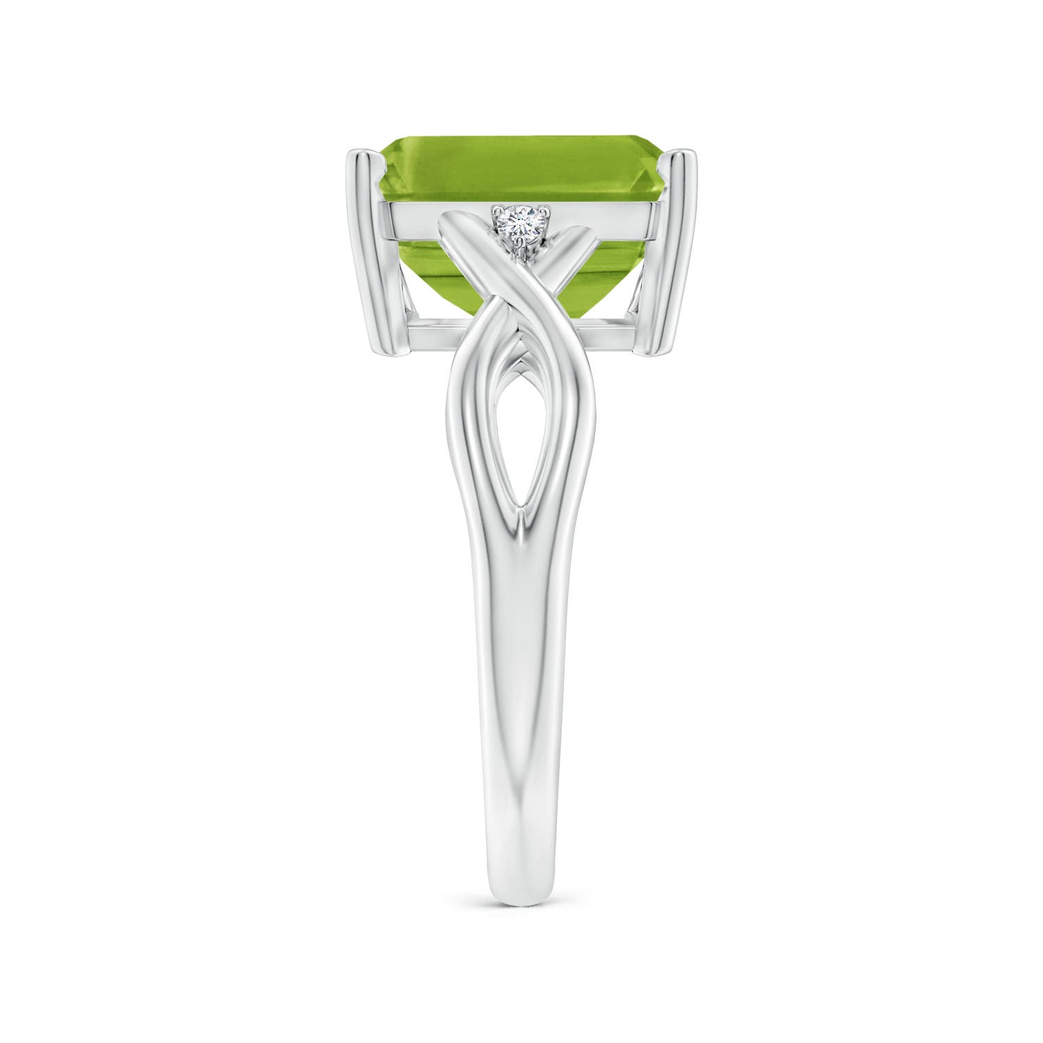 AAA - Peridot / 3.83 CT / 14 KT White Gold