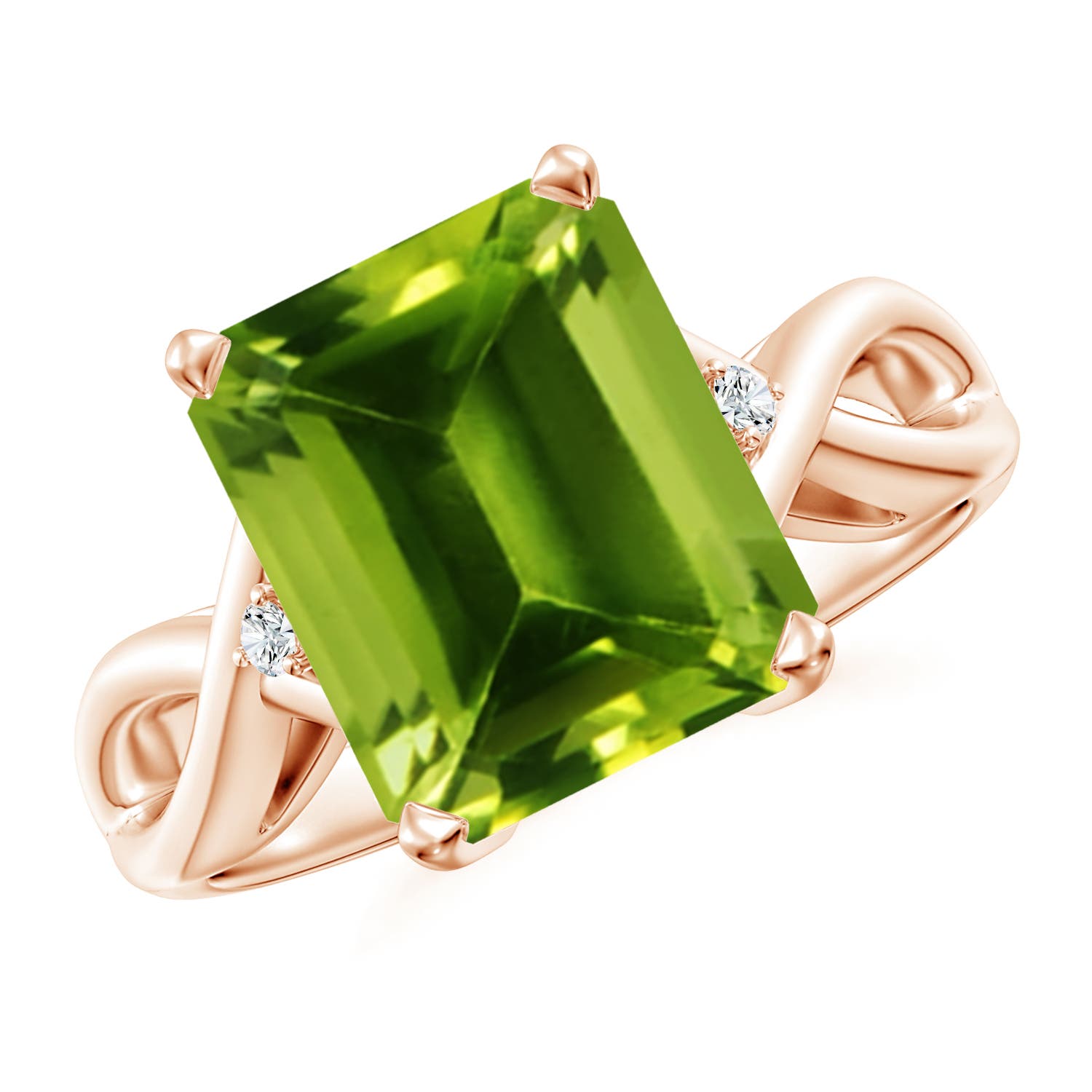 AAAA - Peridot / 3.83 CT / 14 KT Rose Gold