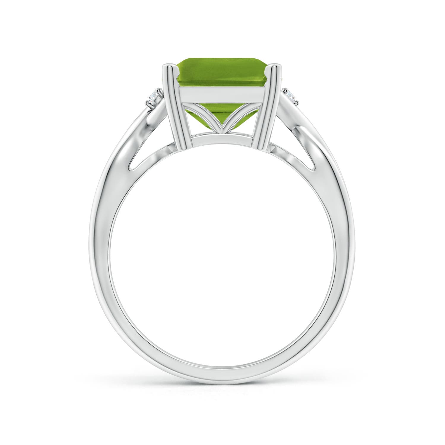 AAAA - Peridot / 3.83 CT / 14 KT White Gold