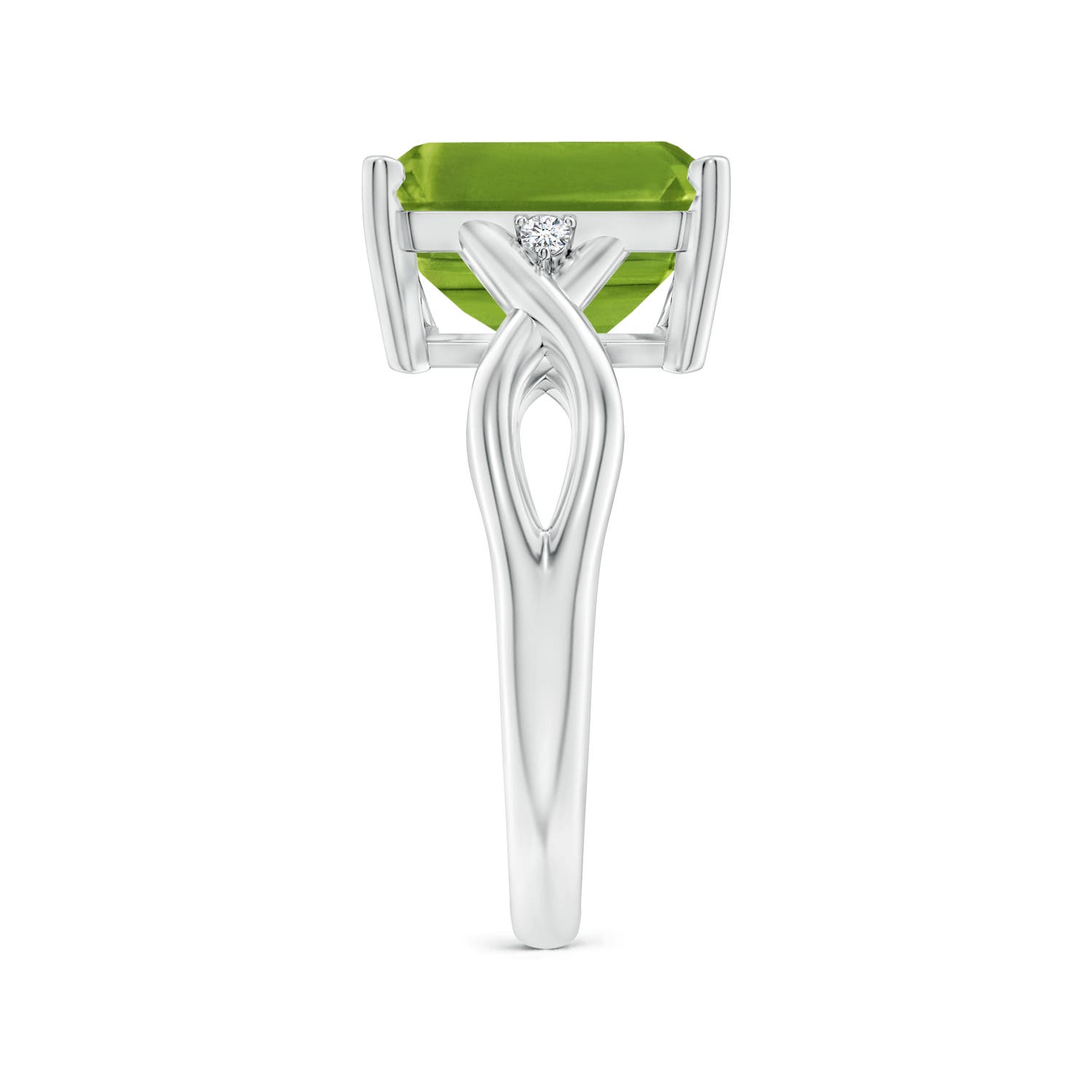 AAAA - Peridot / 3.83 CT / 14 KT White Gold