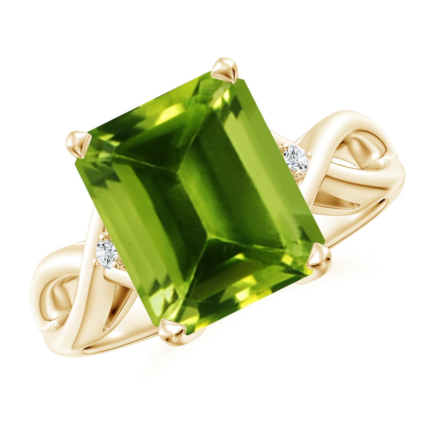 AAAA - Peridot / 3.83 CT / 14 KT Yellow Gold