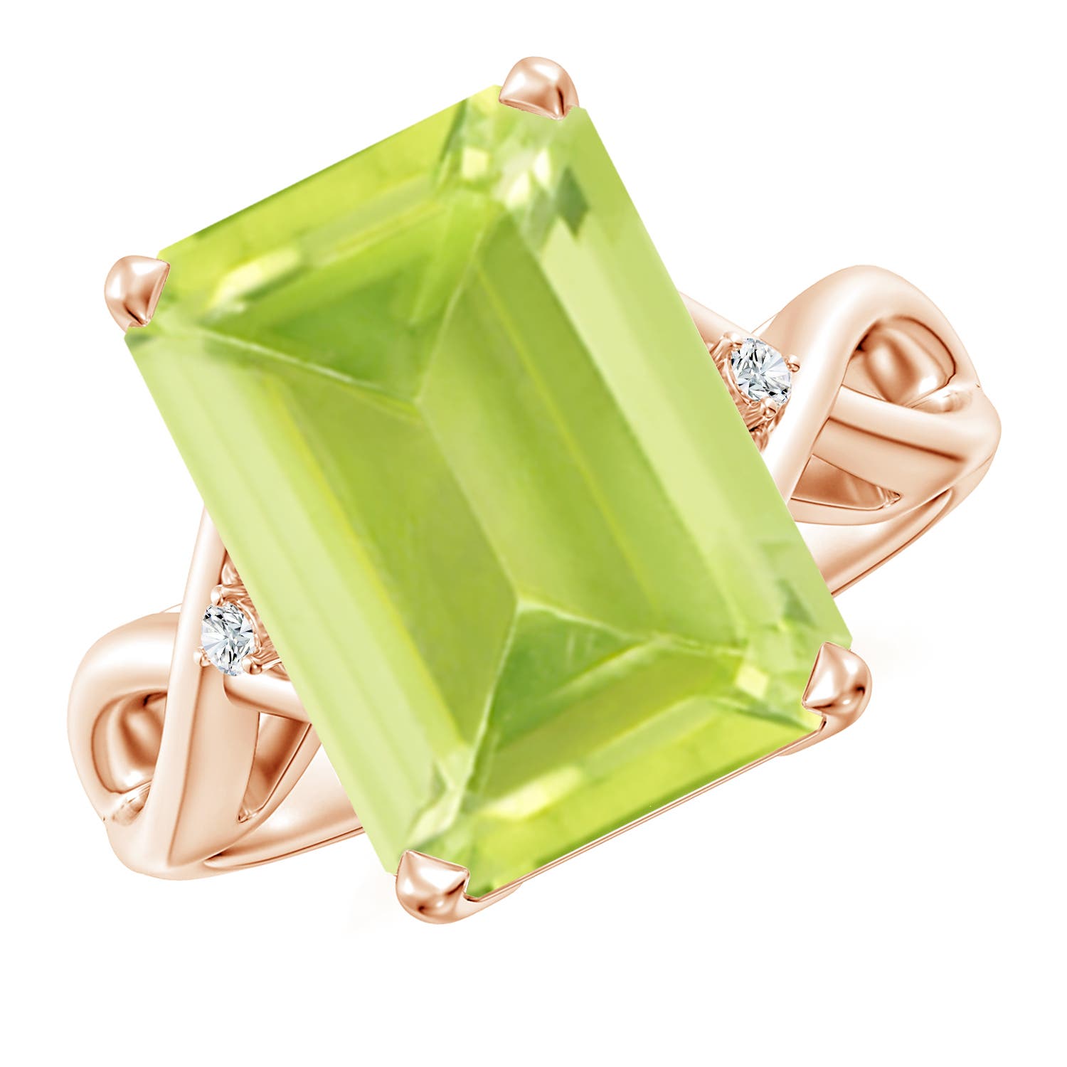 A - Peridot / 7.03 CT / 14 KT Rose Gold