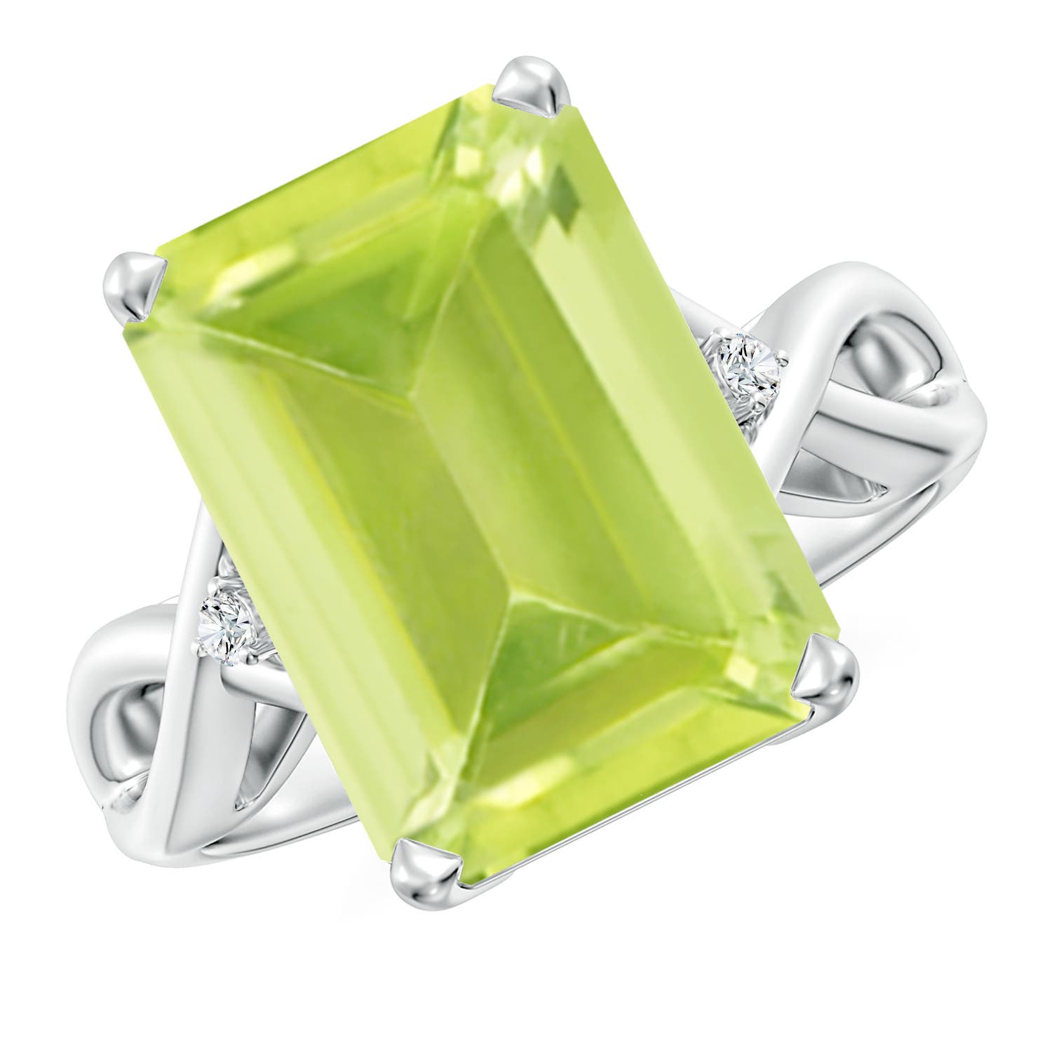 A - Peridot / 7.03 CT / 14 KT White Gold