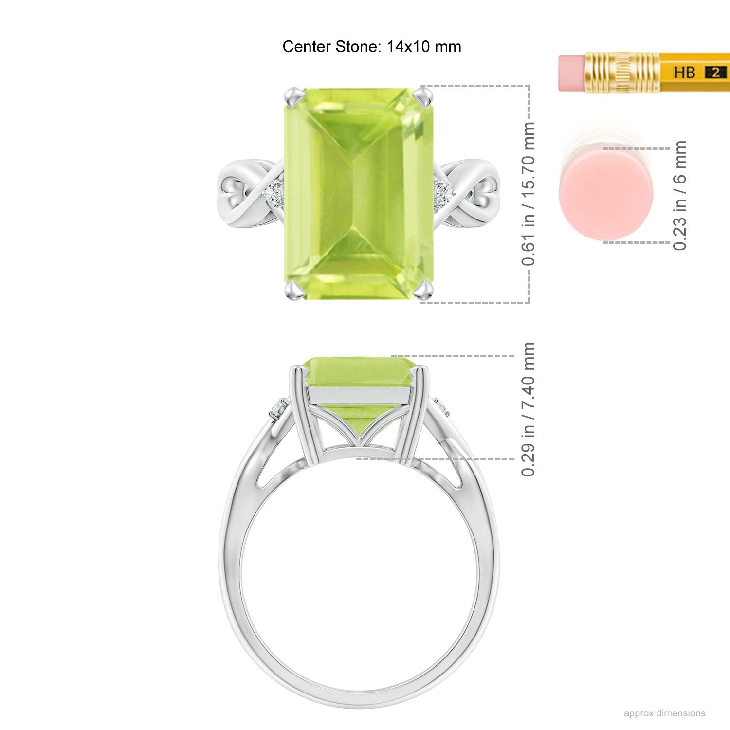 A - Peridot / 7.03 CT / 14 KT White Gold