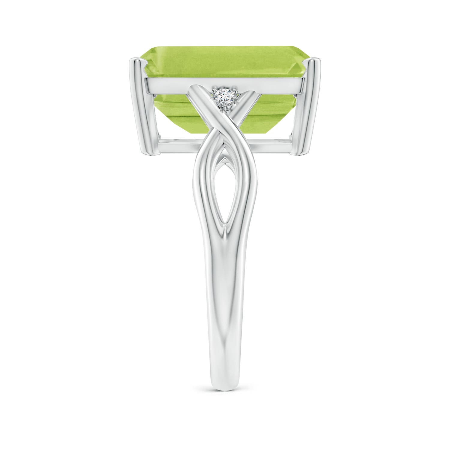 AA - Peridot / 7.03 CT / 14 KT White Gold