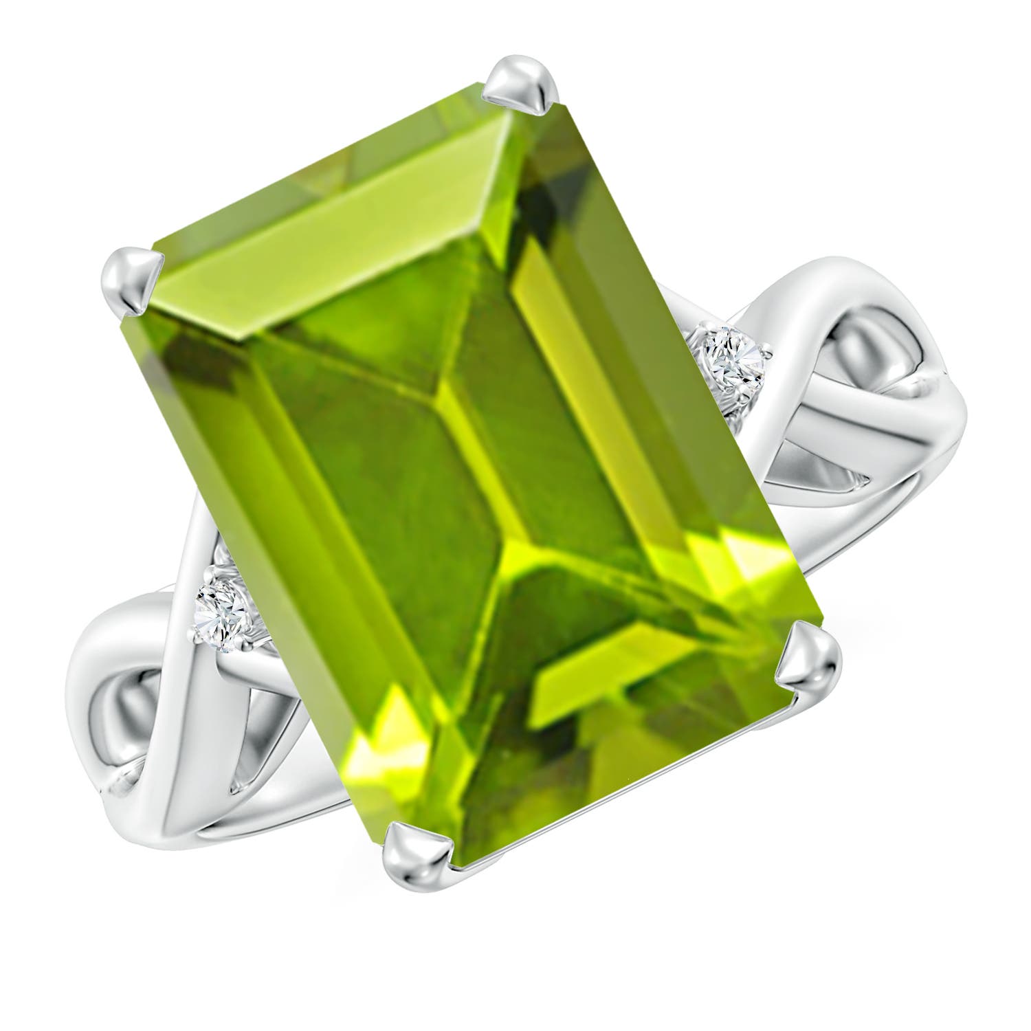 AAA - Peridot / 7.03 CT / 14 KT White Gold