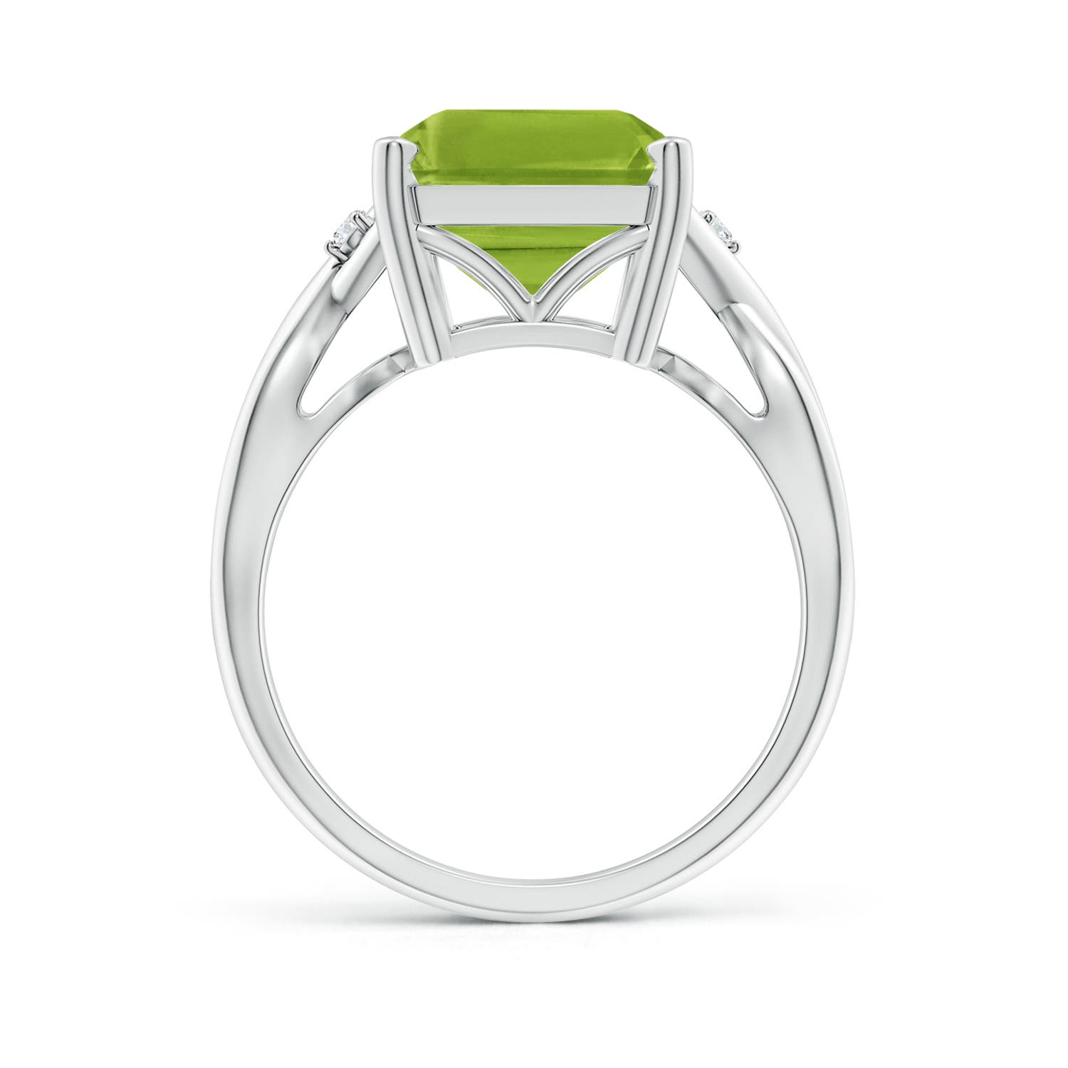 AAA - Peridot / 7.03 CT / 14 KT White Gold