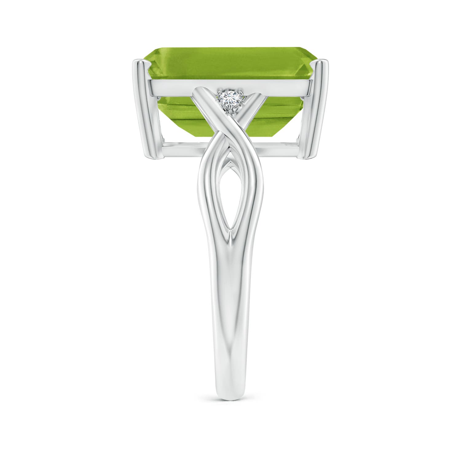 AAA - Peridot / 7.03 CT / 14 KT White Gold