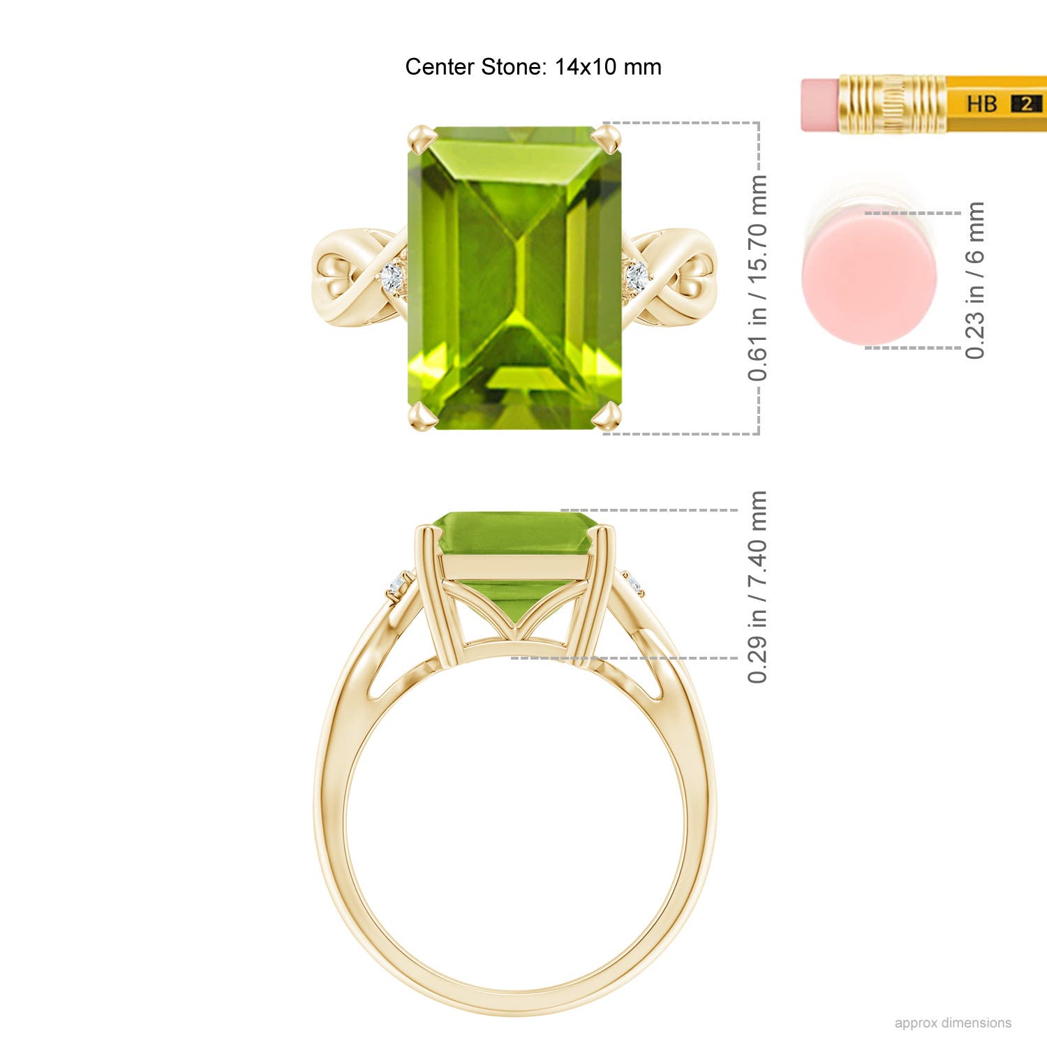 AAA - Peridot / 7.03 CT / 14 KT Yellow Gold