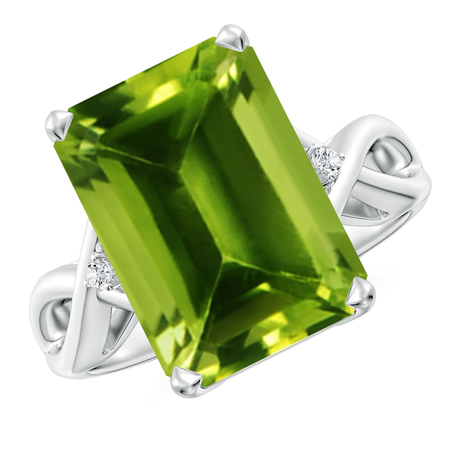 AAAA - Peridot / 7.03 CT / 14 KT White Gold