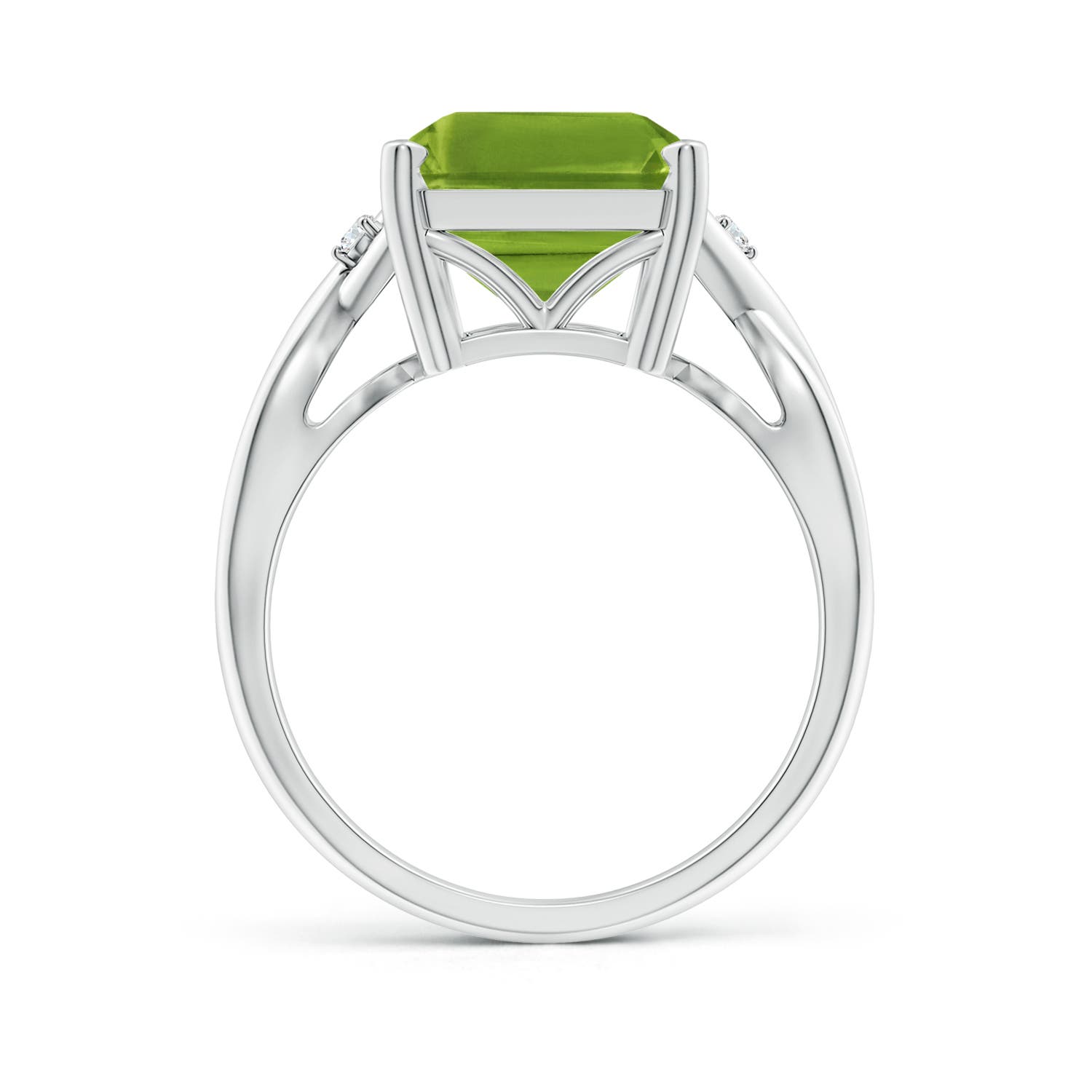 AAAA - Peridot / 7.03 CT / 14 KT White Gold