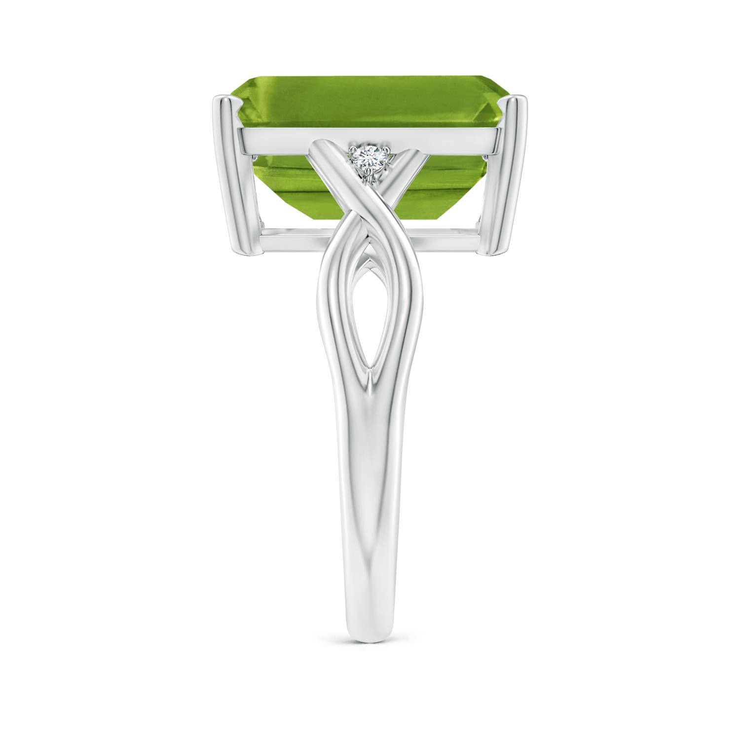 AAAA - Peridot / 7.03 CT / 14 KT White Gold